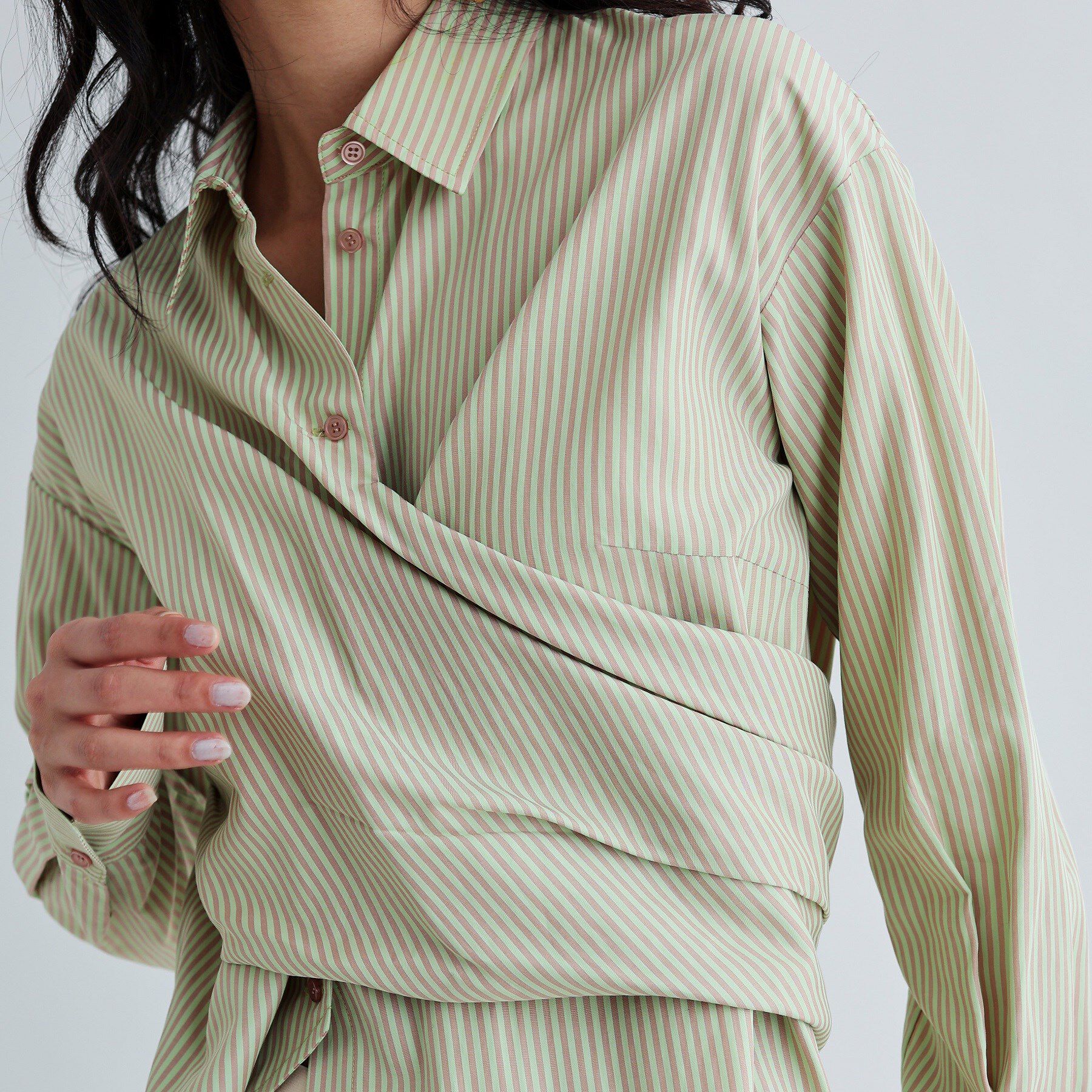 GALLEST「マルチウェイストライプカシュクールシャツ」|シャツ・ブラウス|