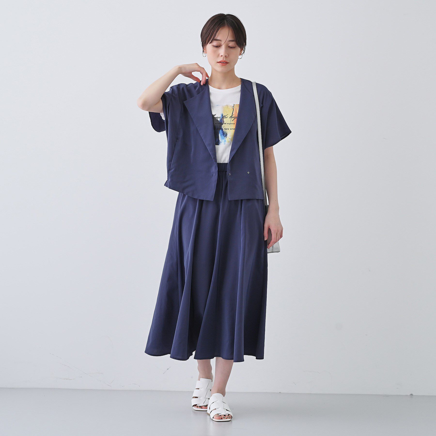 INDIVI「【通気性◎撥水／接触冷感／UVケア】ナローフレアスカート」|スカート|