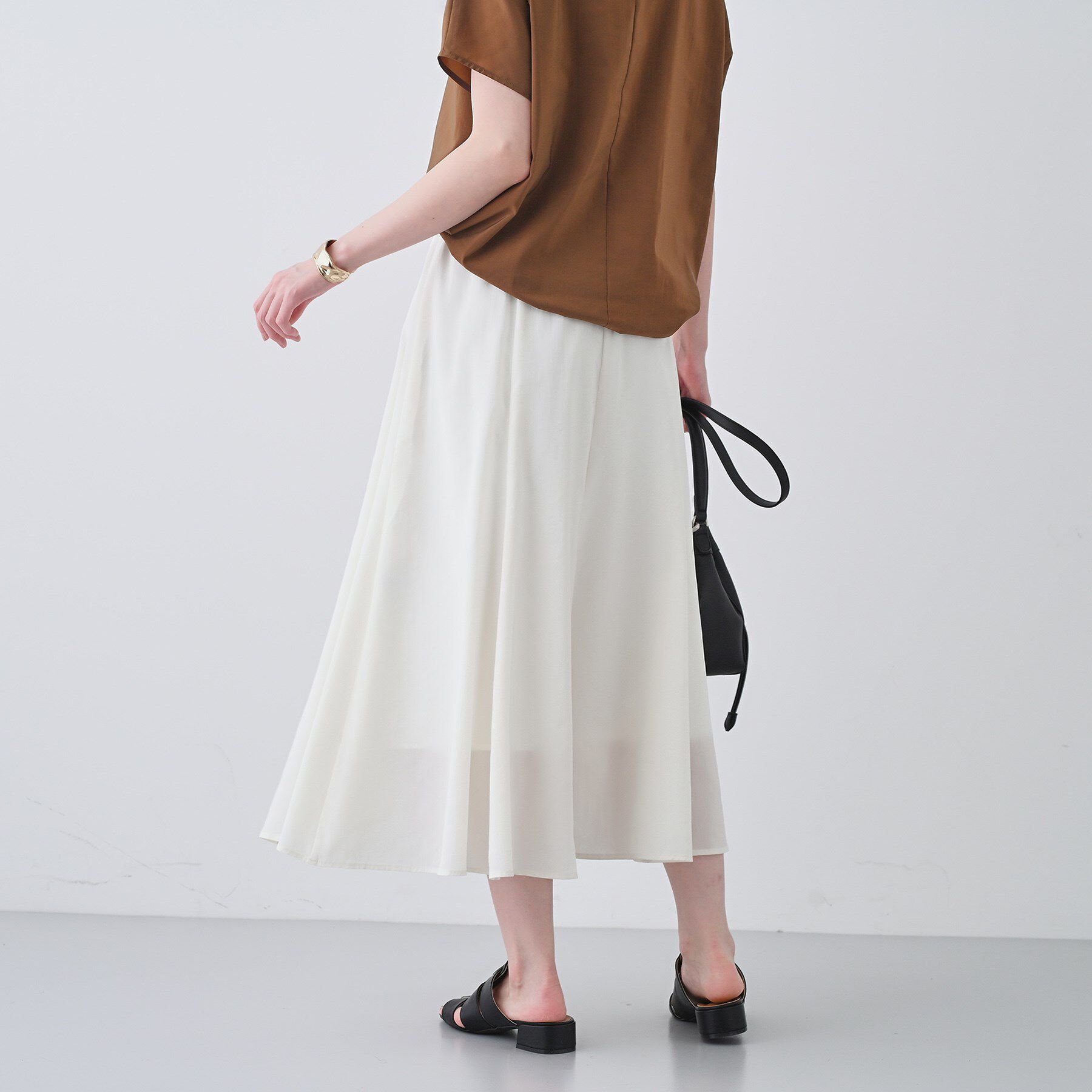 INDIVI「【通気性◎撥水／接触冷感／UVケア】ナローフレアスカート」|スカート|
