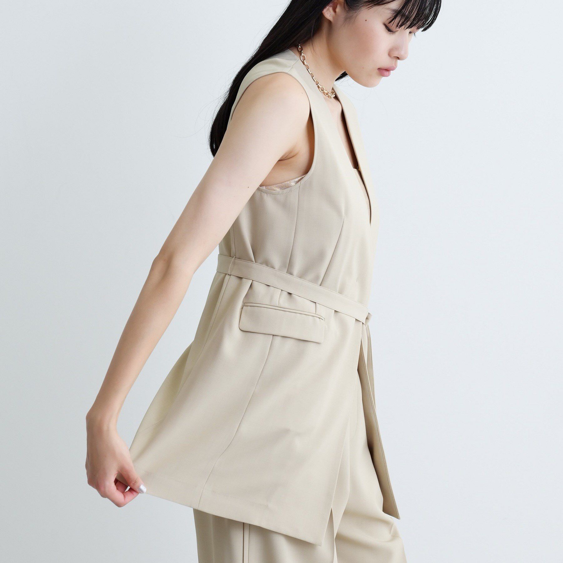 GALLEST「【セットアップ可】ナローベルテッドジレ【カセット服/オケージョン/通勤】」|ベスト・ジレ|