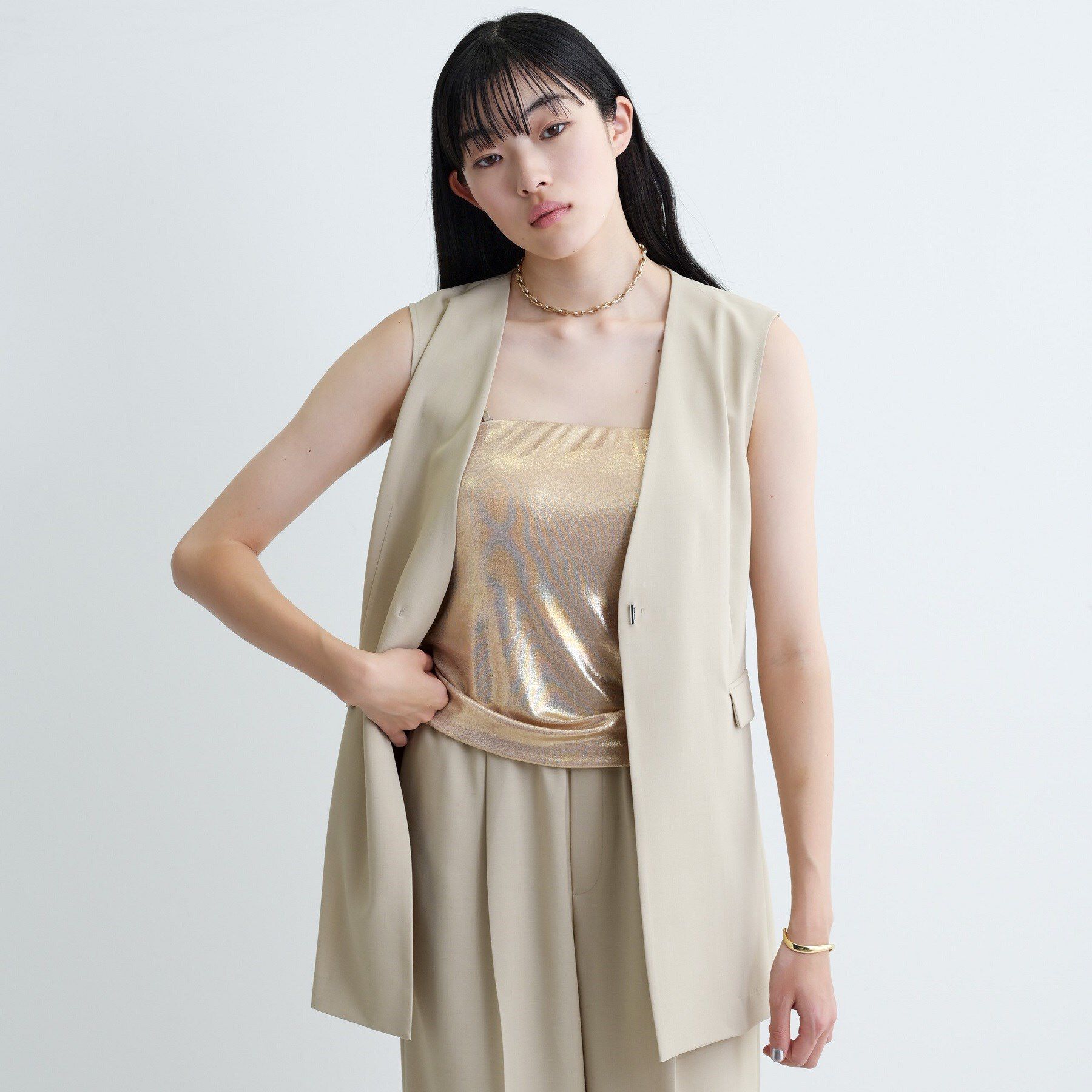 GALLEST「【セットアップ可】ナローベルテッドジレ【カセット服/オケージョン/通勤】」|ベスト・ジレ|