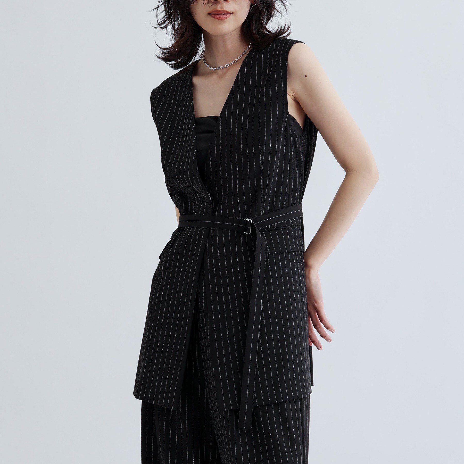 GALLEST「【セットアップ可】ナローベルテッドジレ【カセット服/オケージョン/通勤】」|ベスト・ジレ|