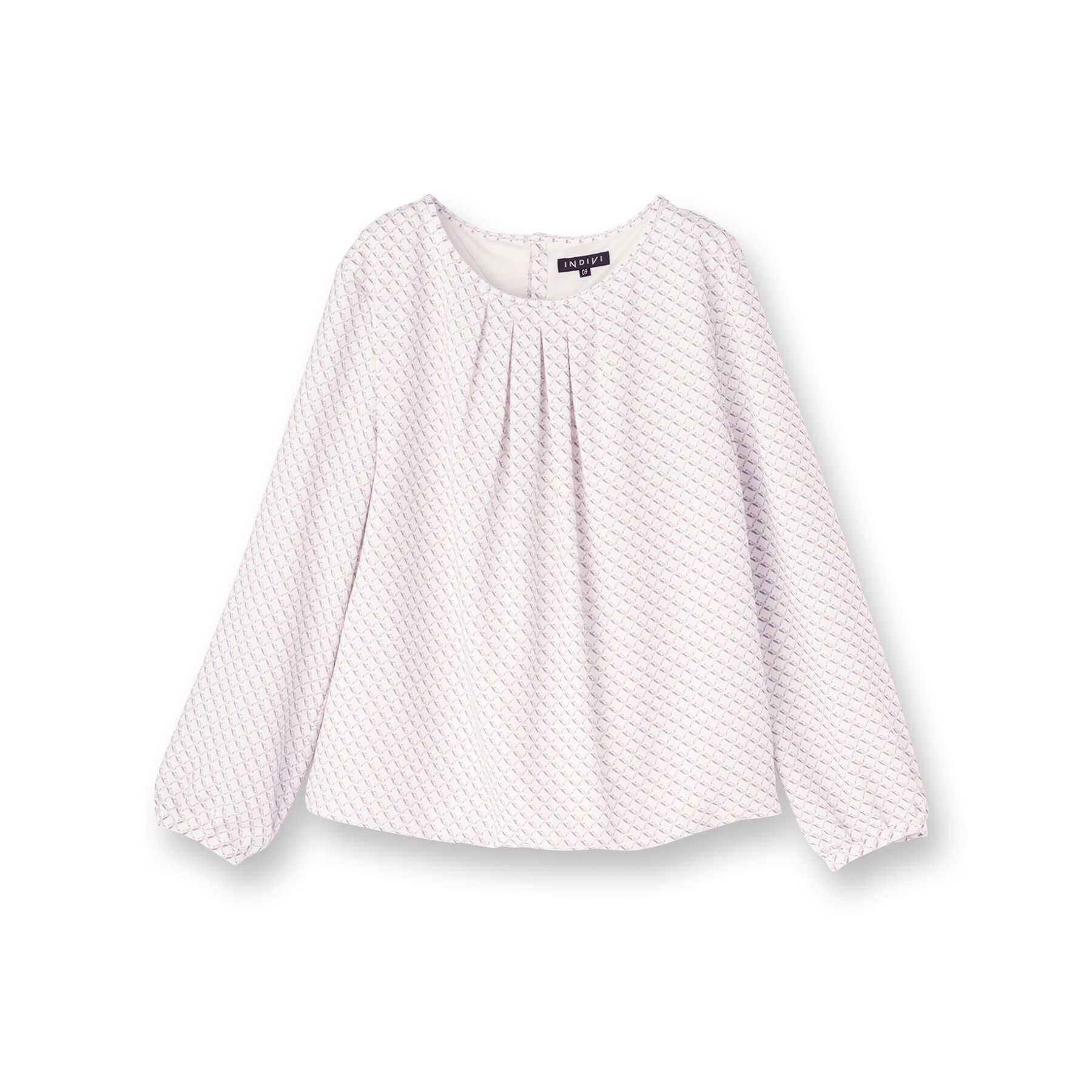 INDIVI「【セレモニー／洗える／透けにくい】ダイヤ柄プリントブラウス」|シャツ・ブラウス|