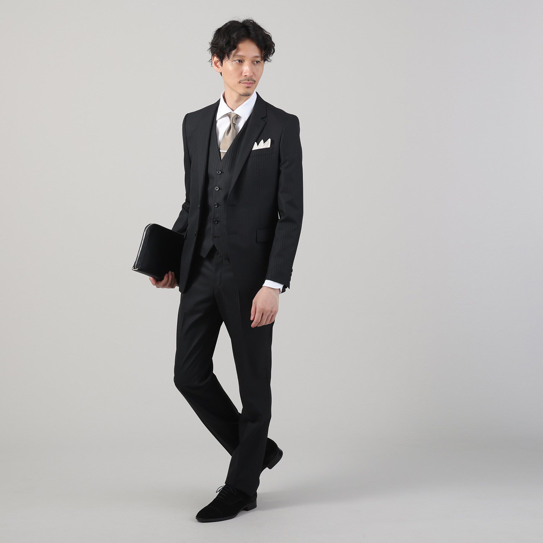 TAKEO KIKUCHI「【Sサイズ～】シャイニーヘリンボンストライプ ベスト」|スーツ|