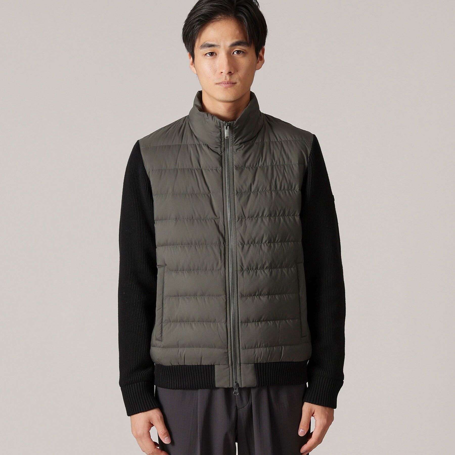 TAKEO KIKUCHI「【コンパクトダウン】ニットコンビ ダウンブルゾン」|ブルゾン・スタジャン|