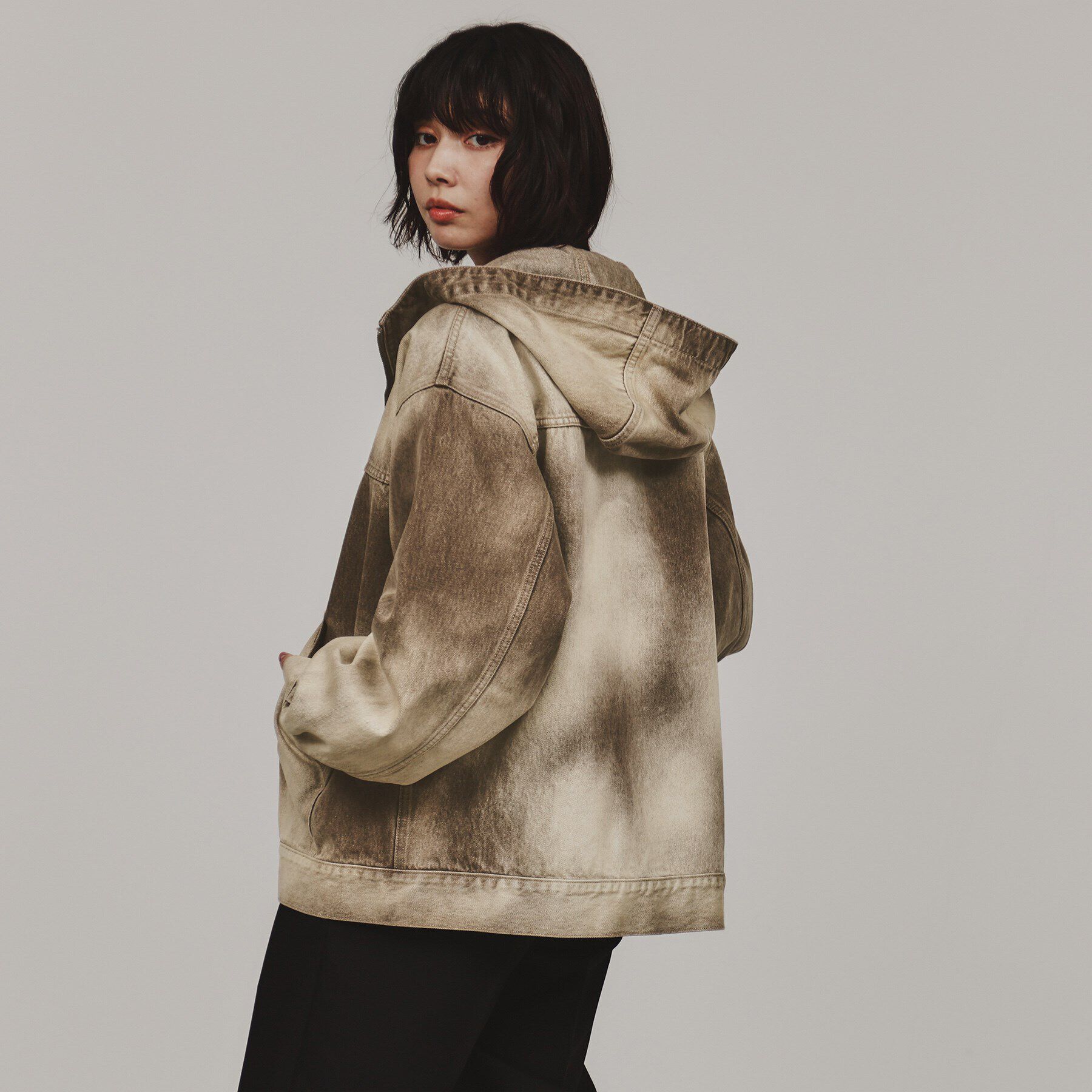 tk.TAKEO KIKUCHI「【セットアップ対応】フーデットデニムブルゾン」|デニムジャケット|モカブラウン(042