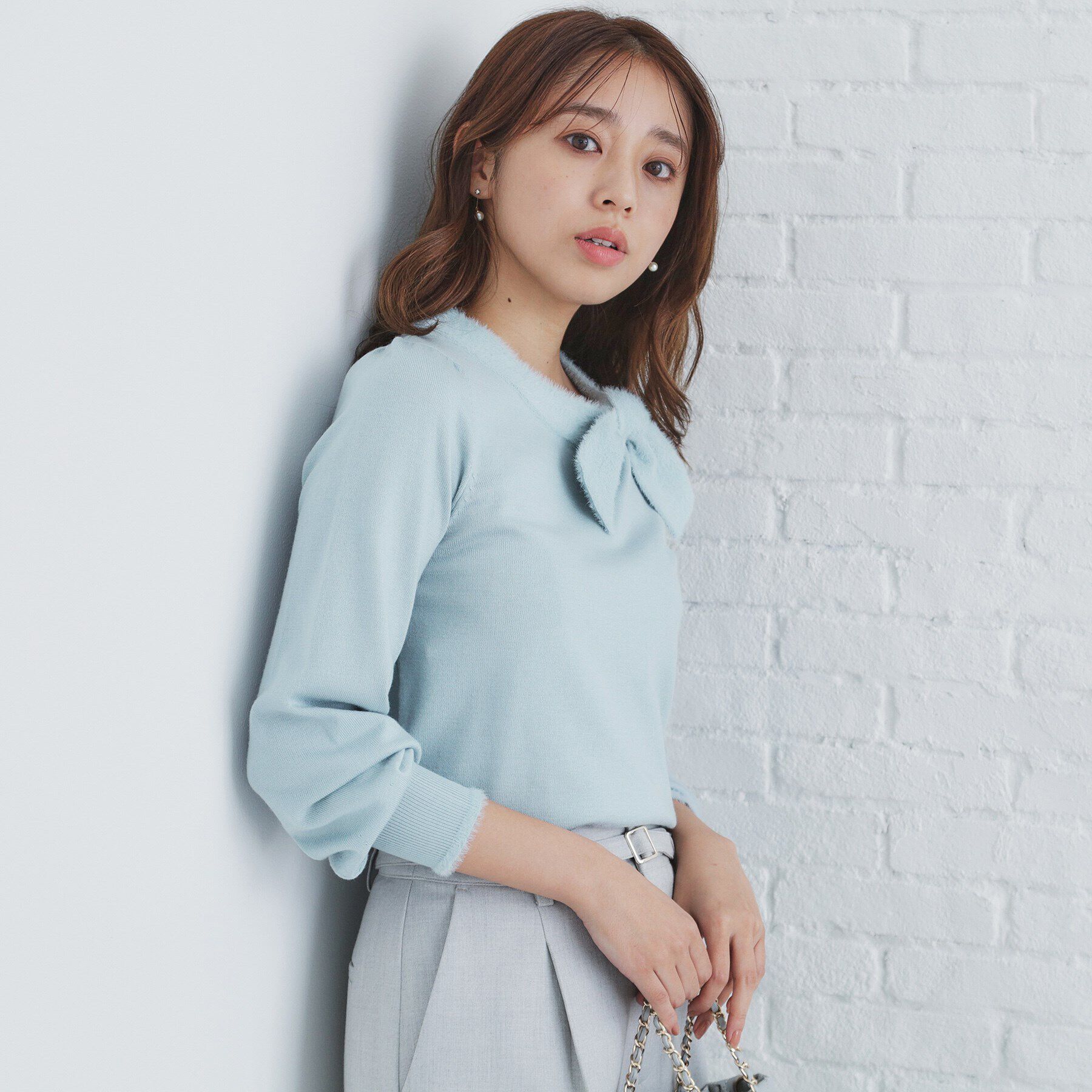 index「《6color/XS-LLsize》リボン取り外し2WAY フェザーリボンニット【洗濯機洗い可】」|ニット・セーター|