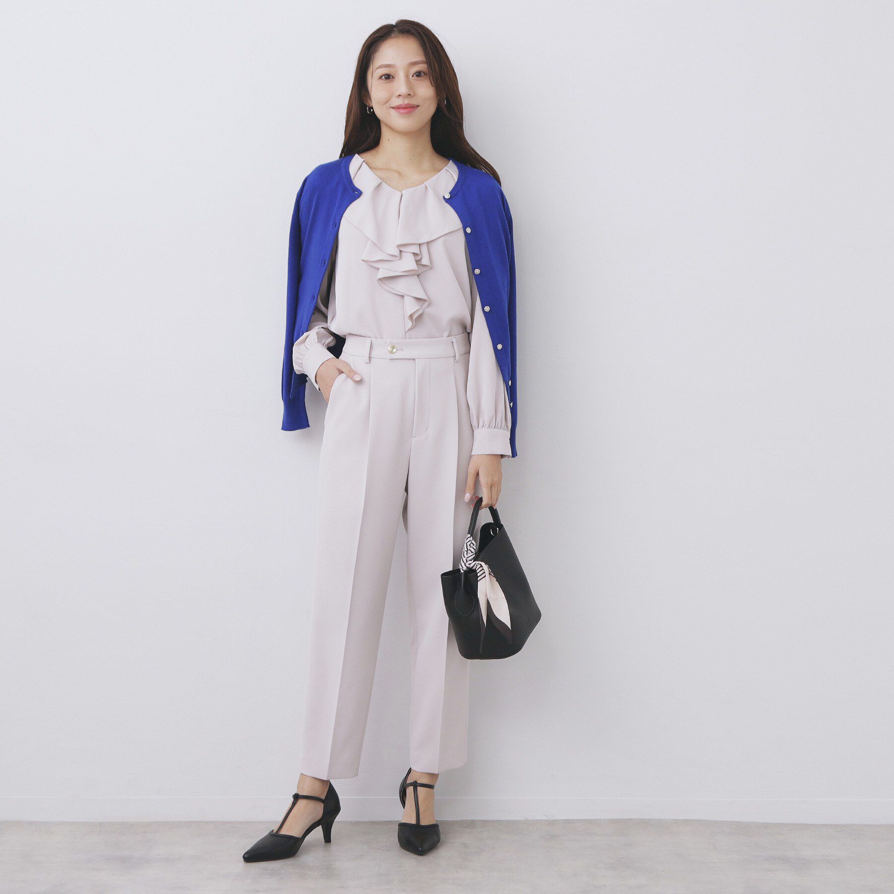 index「柄編みクルーネックカーディガン【洗濯機OK】《7col》」|カーディガン|