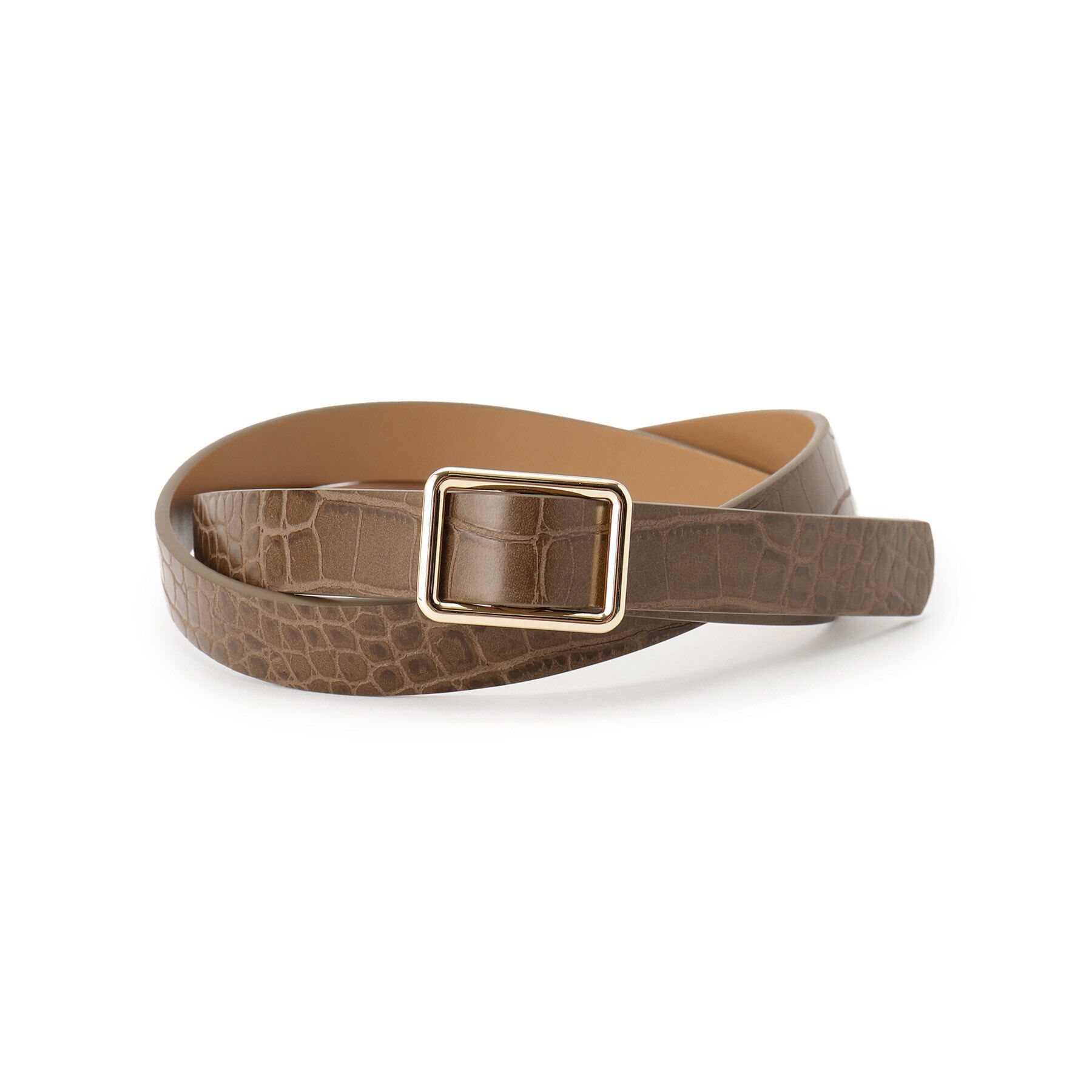OPAQUE.CLIP「クロコダイル調スクエアベルト」|ベルト|