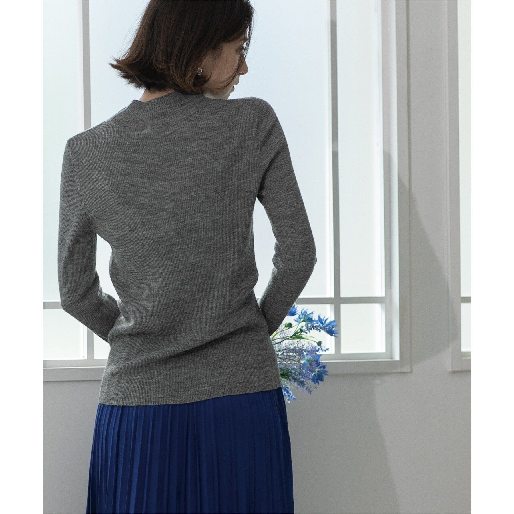 OPAQUE.CLIP「《5color》ハイネックシアーリブニット【洗濯機洗い可】」|ニット・セーター|