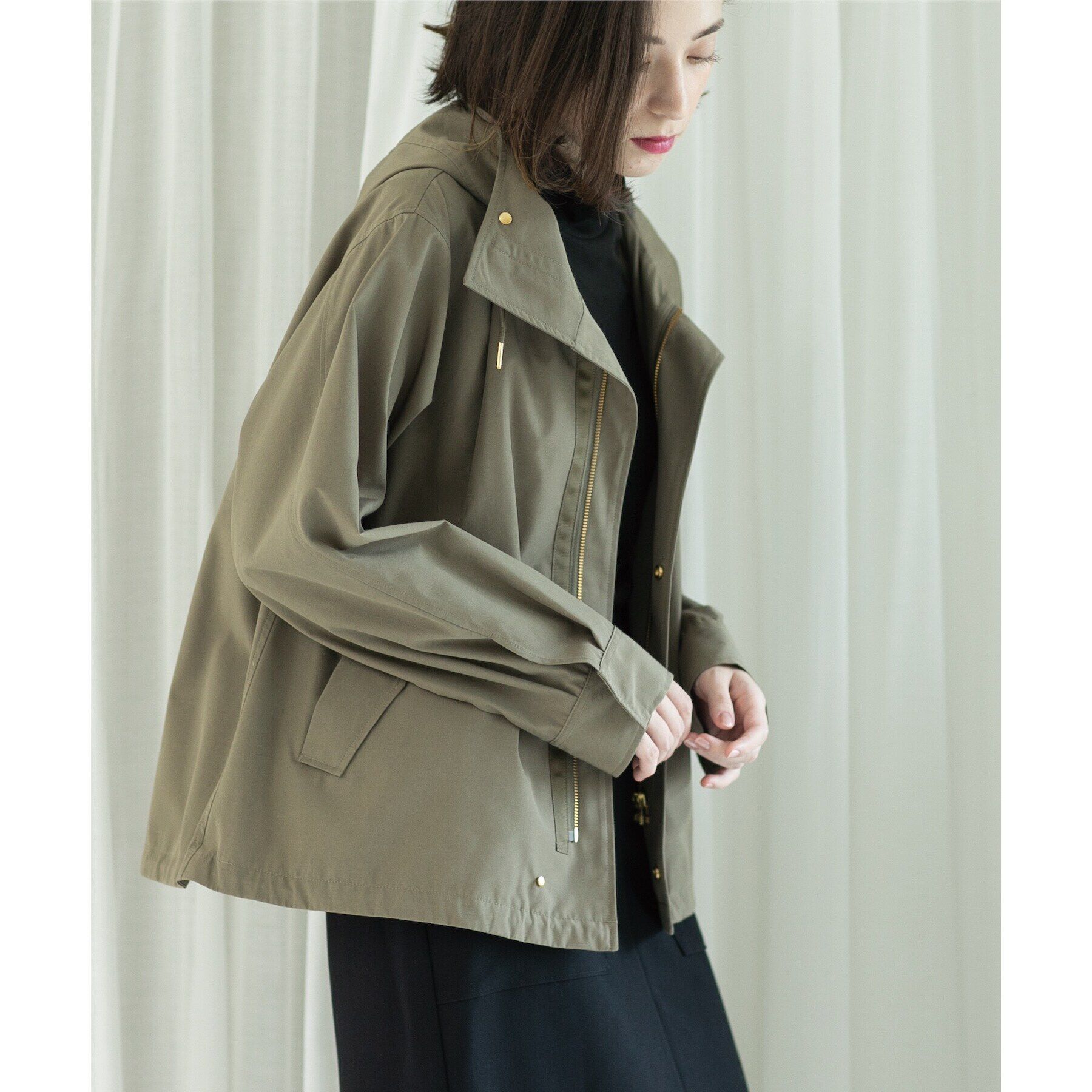 OPAQUE.CLIP「ファーベスト付き マルチWAYマウンテンパーカー【洗濯機洗い可／撥水加工／花粉対応】」|ブルゾン・スタジャン|