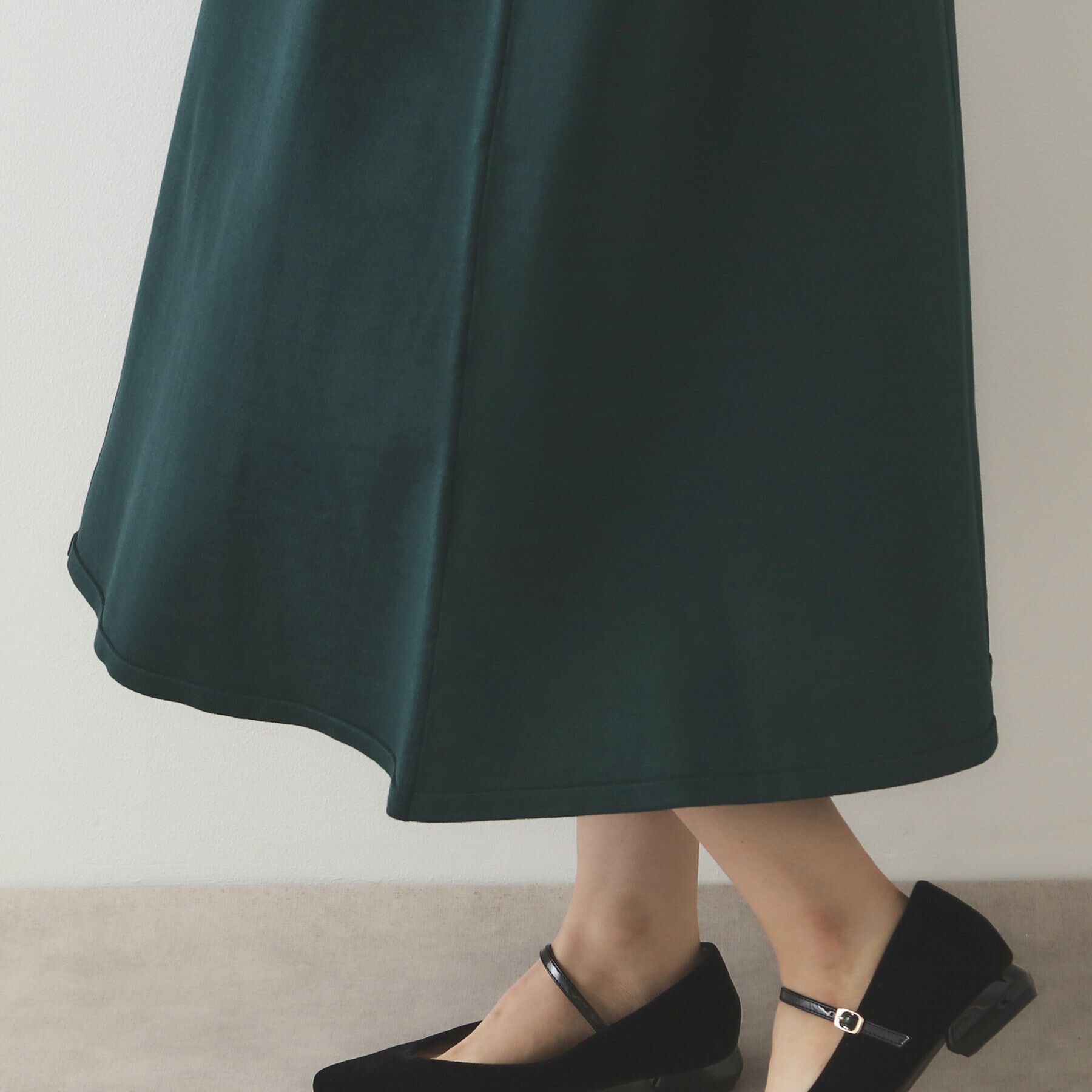 OPAQUE.CLIP「異素材切り替えニットワンピース【洗濯機洗い可】」|ワンピース|