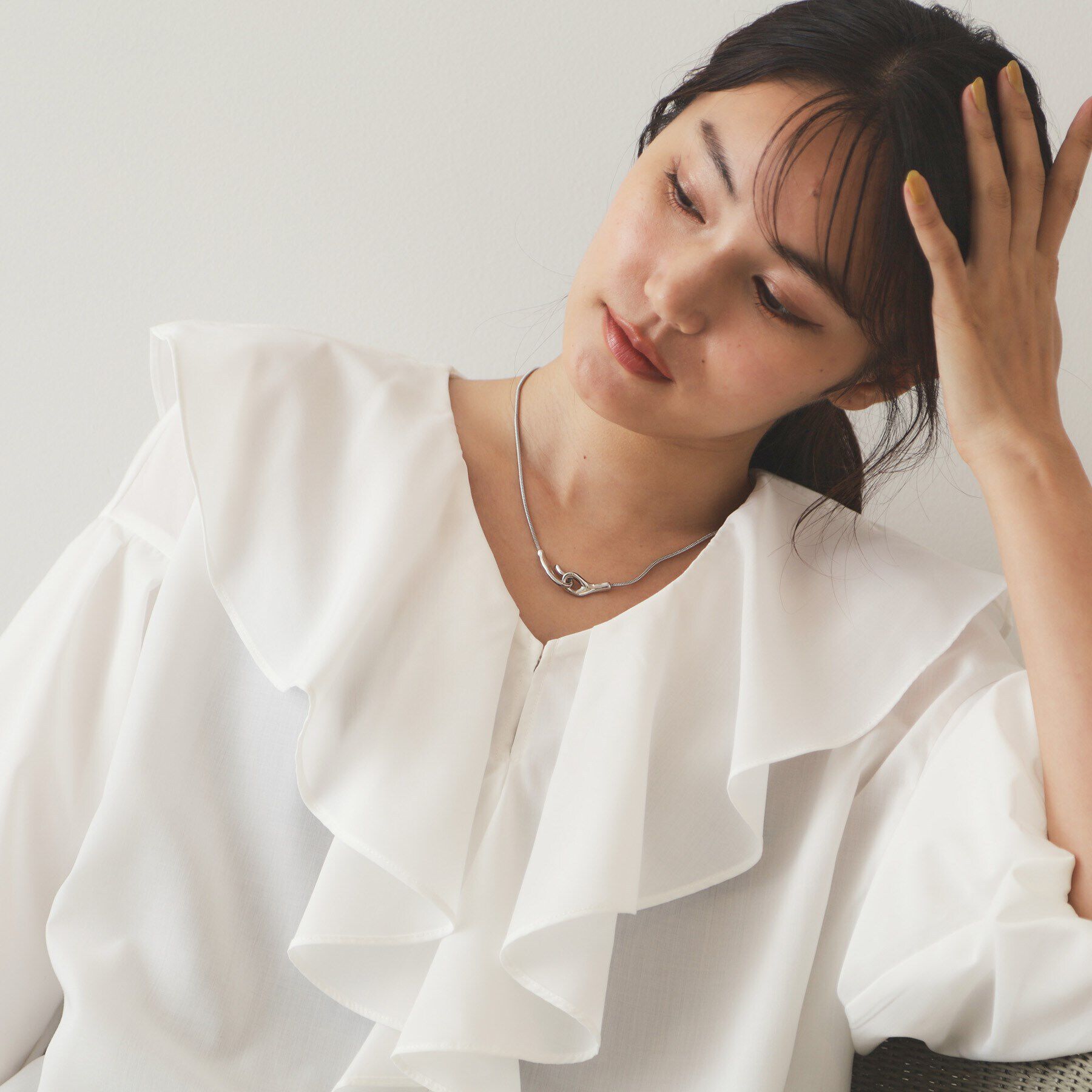 OPAQUE.CLIP「フックモチーフネックレス」|ネックレス|