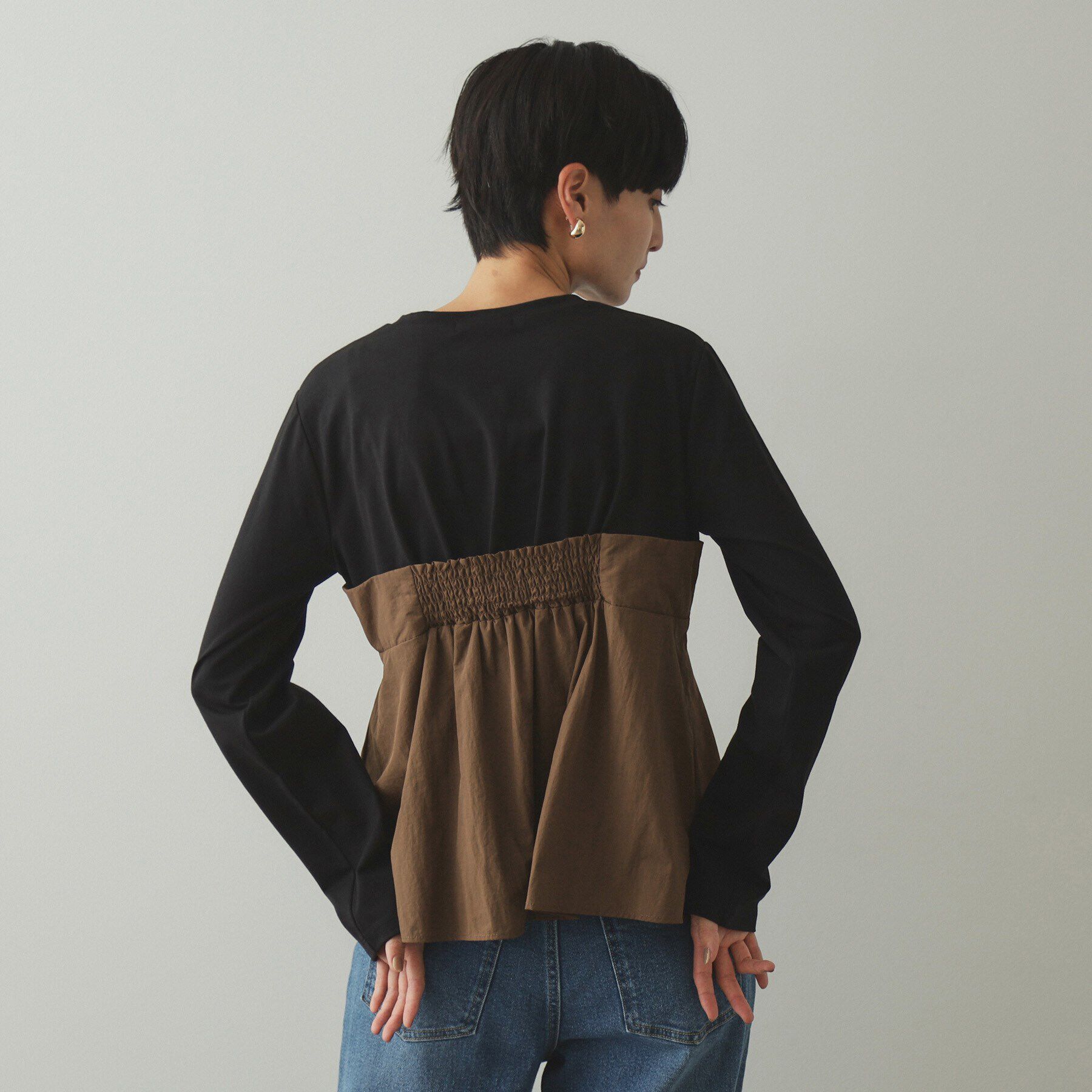 OPAQUE.CLIP「リボンビスチェ ドッキングカットソー【洗濯機洗い可】」|Tシャツ・カットソー|