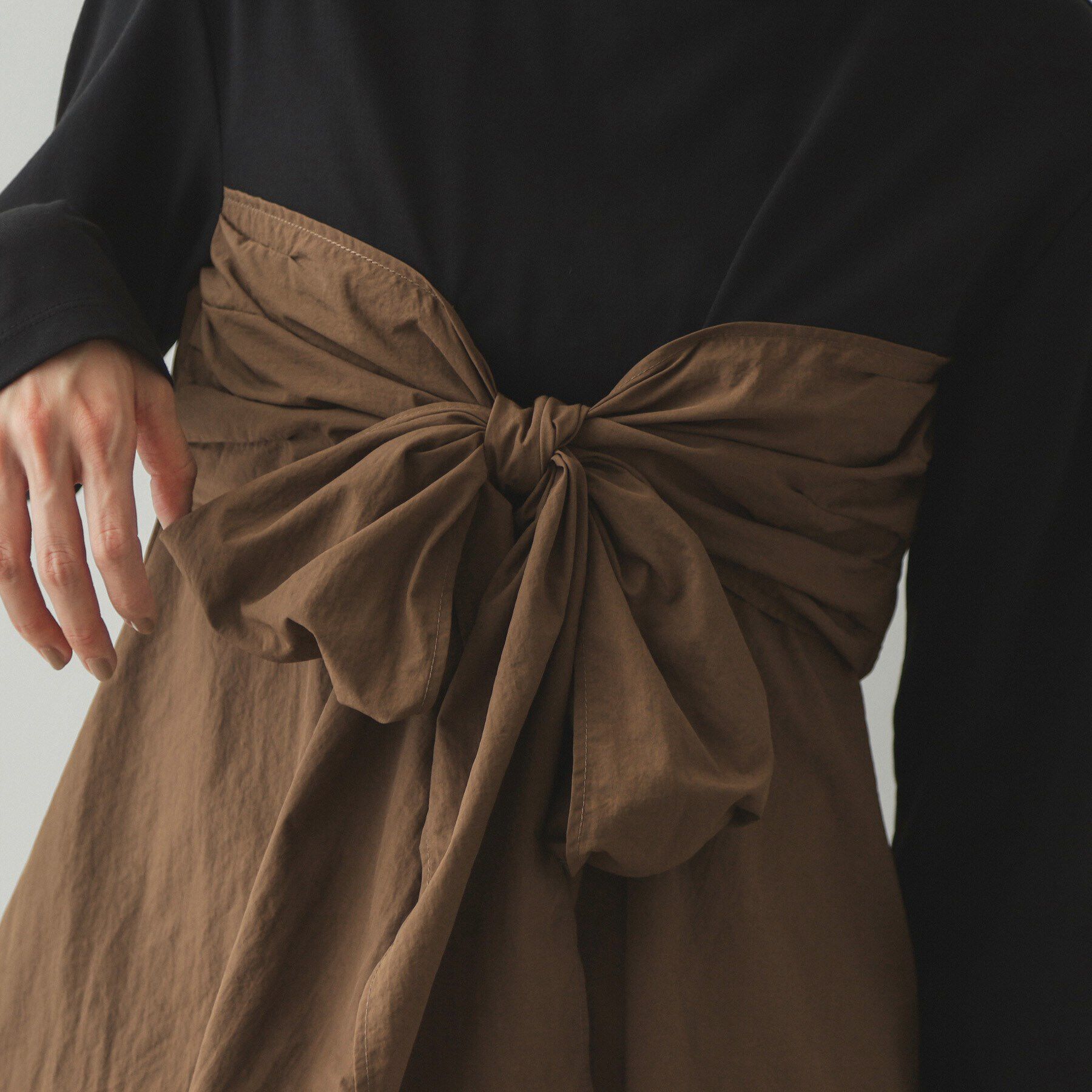 OPAQUE.CLIP「リボンビスチェ ドッキングカットソー【洗濯機洗い可】」|Tシャツ・カットソー|