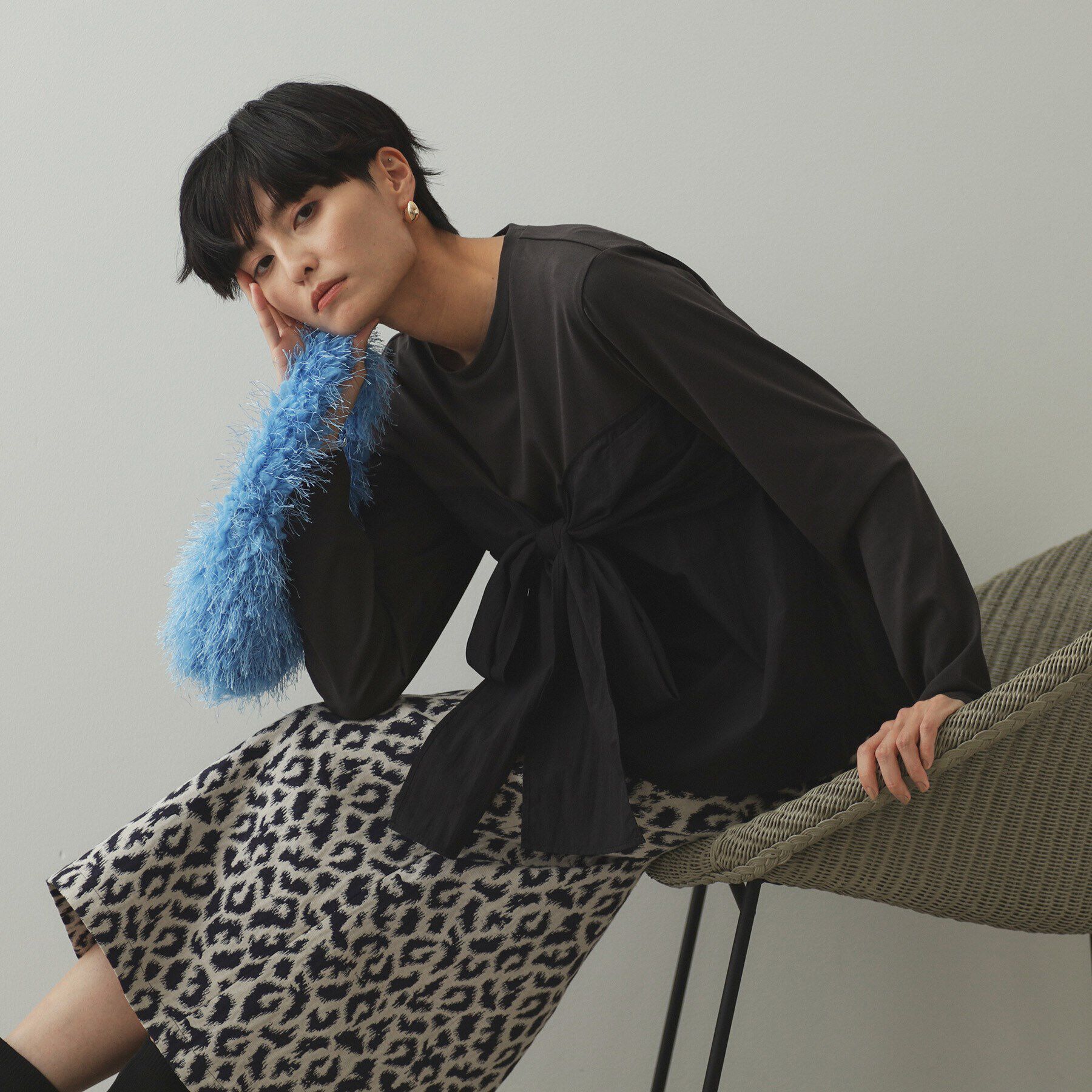 OPAQUE.CLIP「リボンビスチェ ドッキングカットソー【洗濯機洗い可】」|Tシャツ・カットソー|