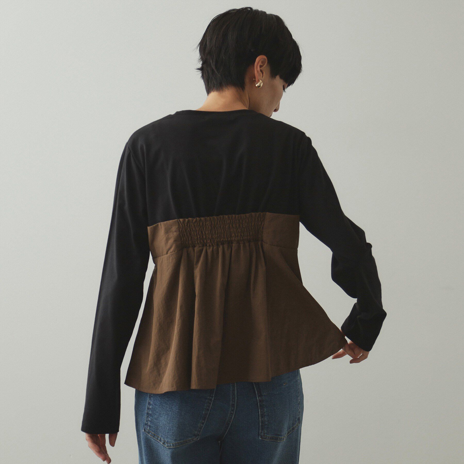 OPAQUE.CLIP「リボンビスチェ ドッキングカットソー【洗濯機洗い可】」|Tシャツ・カットソー|