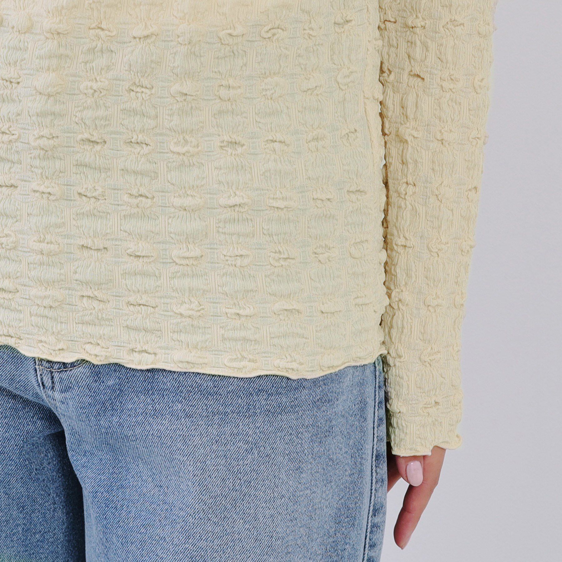 OPAQUE.CLIP「ぽこぽこハイネックカットソー【洗濯機洗い可】」|Tシャツ・カットソー|