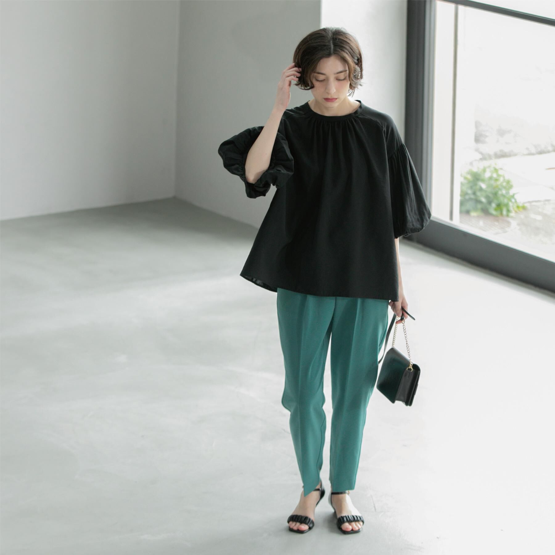 OPAQUE.CLIP「バルーンスリーブブラウス【洗濯機洗い可】」|シャツ・ブラウス|