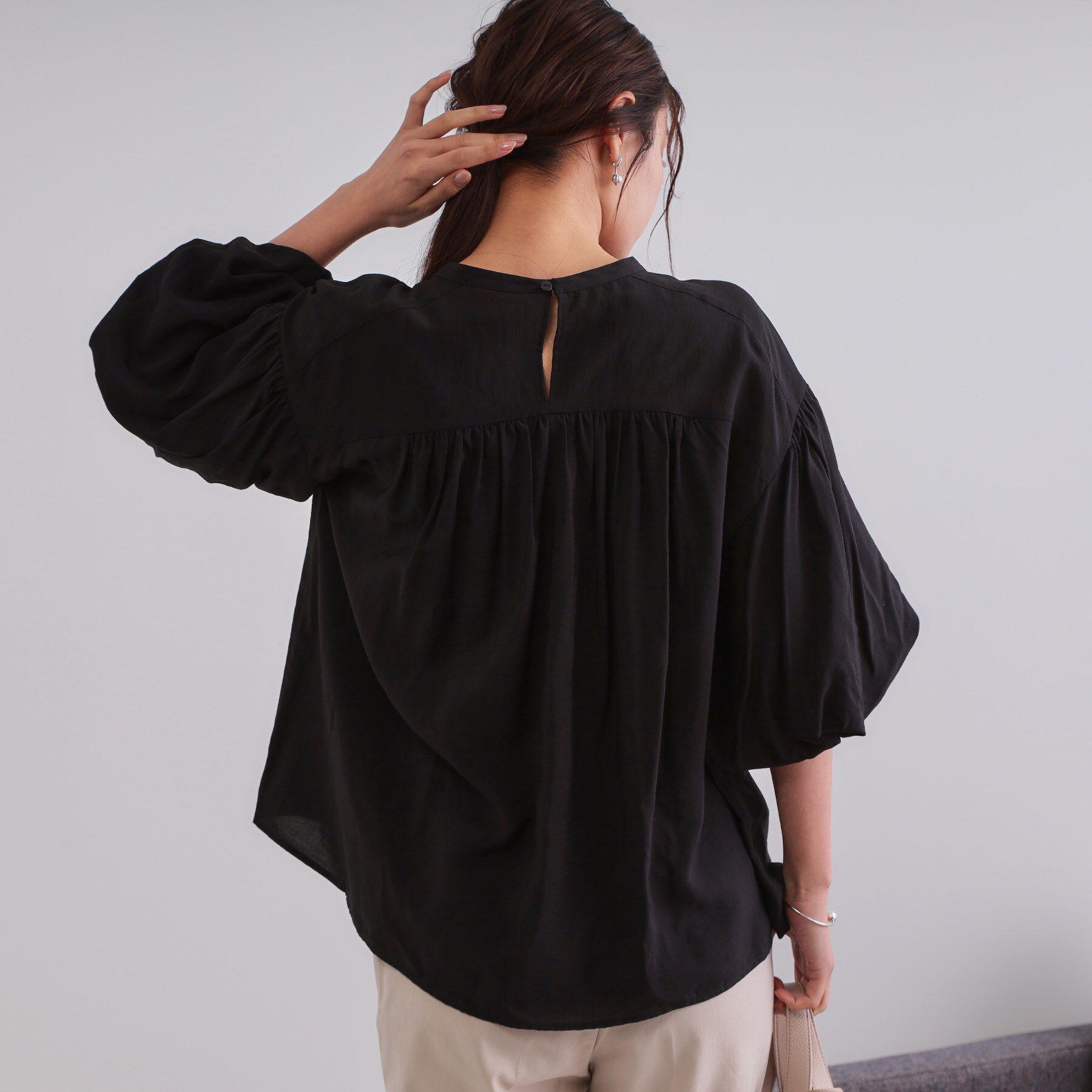 OPAQUE.CLIP「バルーンスリーブブラウス【洗濯機洗い可】」|シャツ・ブラウス|