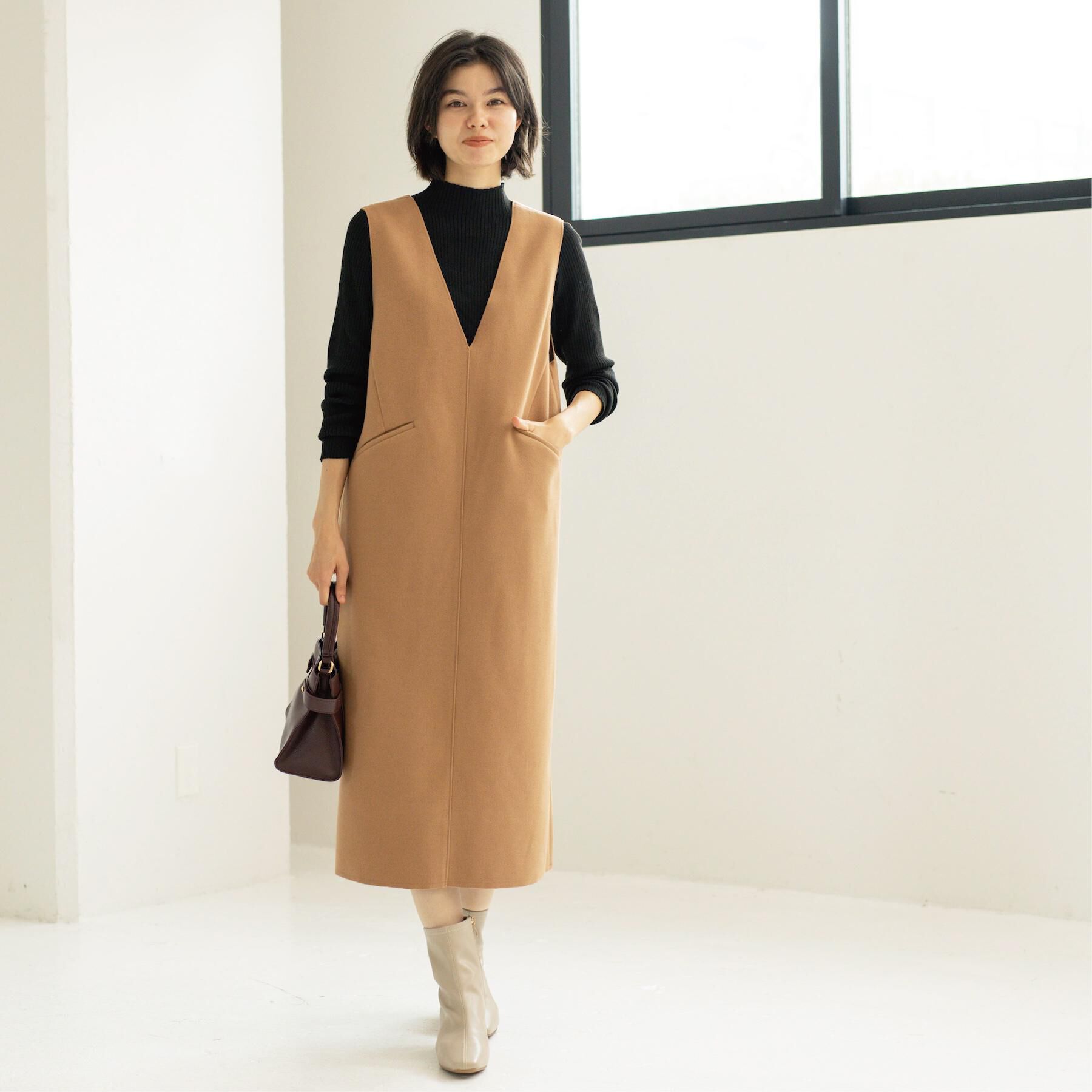 OPAQUE.CLIP「ウールライクジャンパードレス【洗濯機洗い可】」|ワンピース|