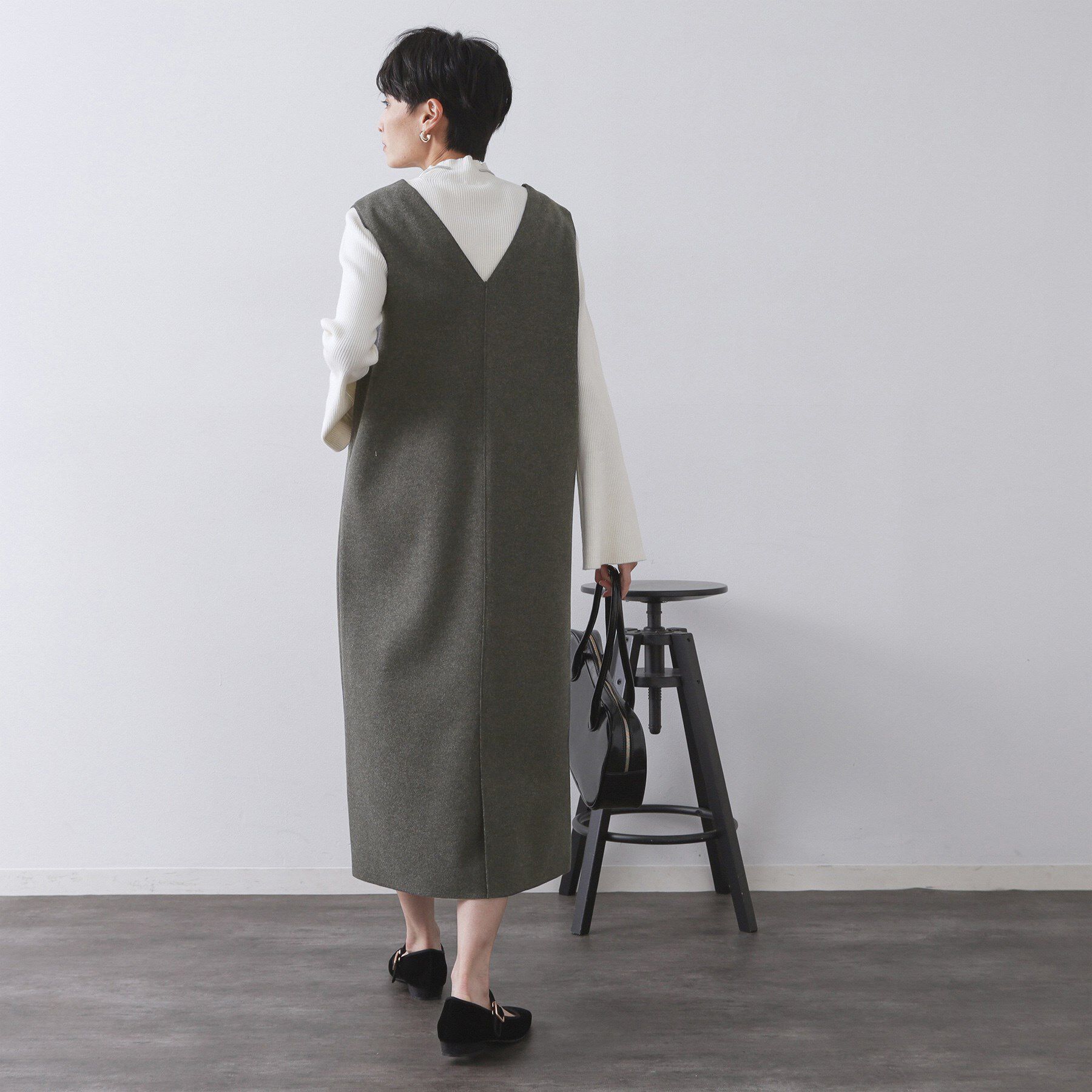 OPAQUE.CLIP「ウールライクジャンパードレス【洗濯機洗い可】」|ワンピース|