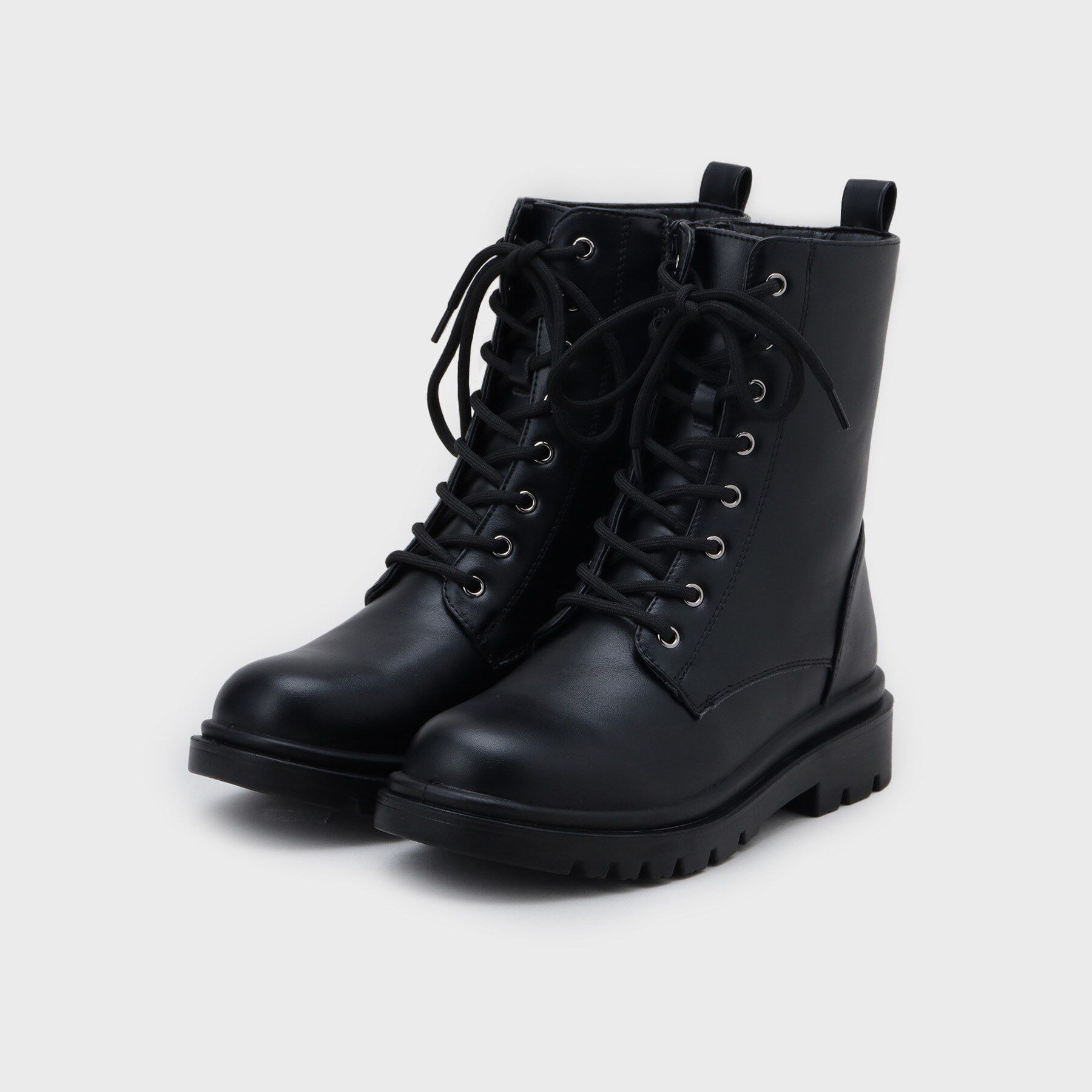 OPAQUE.CLIP「【生活防水】厚底タンクソールレースアップブーツ」|ショートブーツ|ブラック(019)