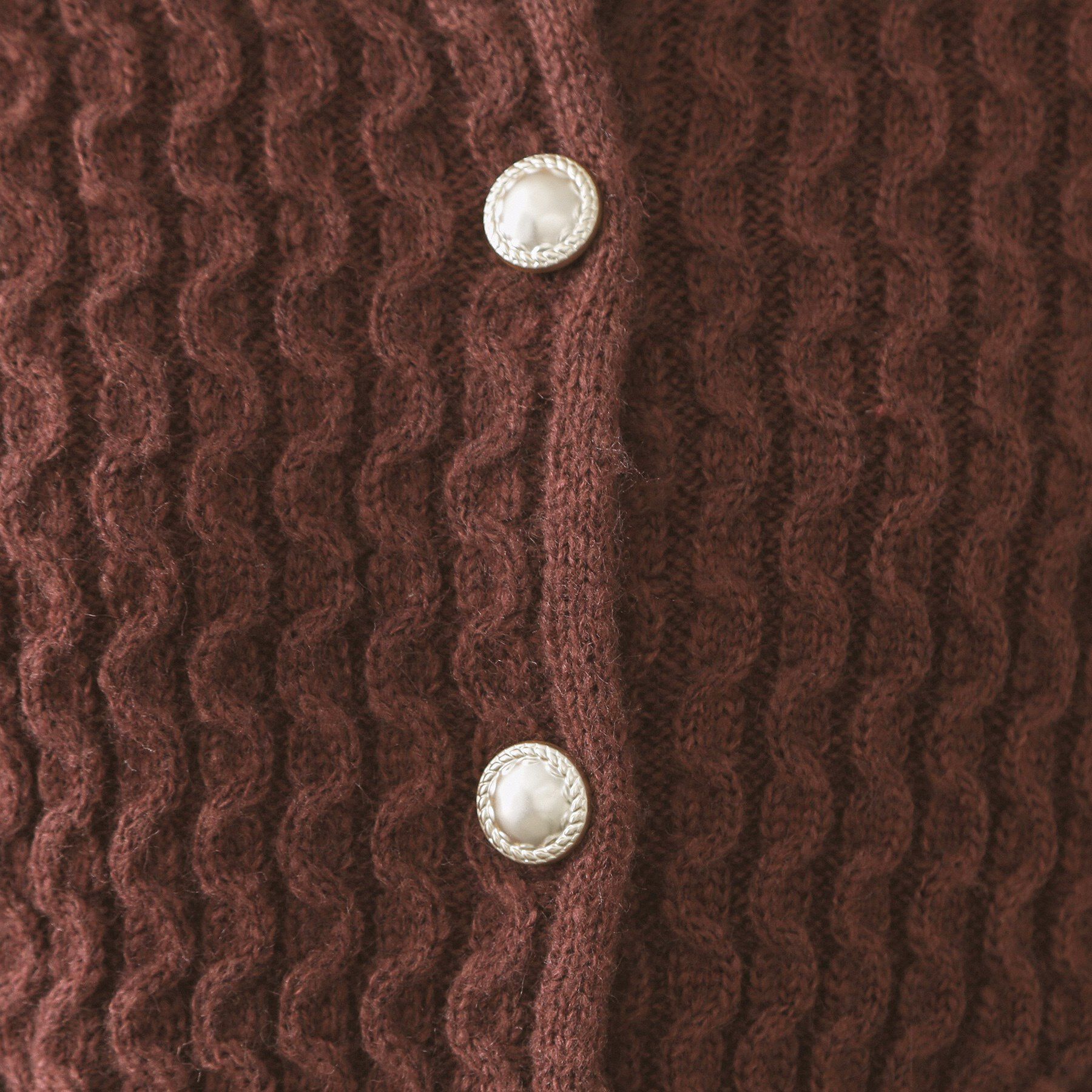 OPAQUE.CLIP「モヘヤタッチケーブル金ボタンカーディガン【洗濯機OK】」|カーディガン|