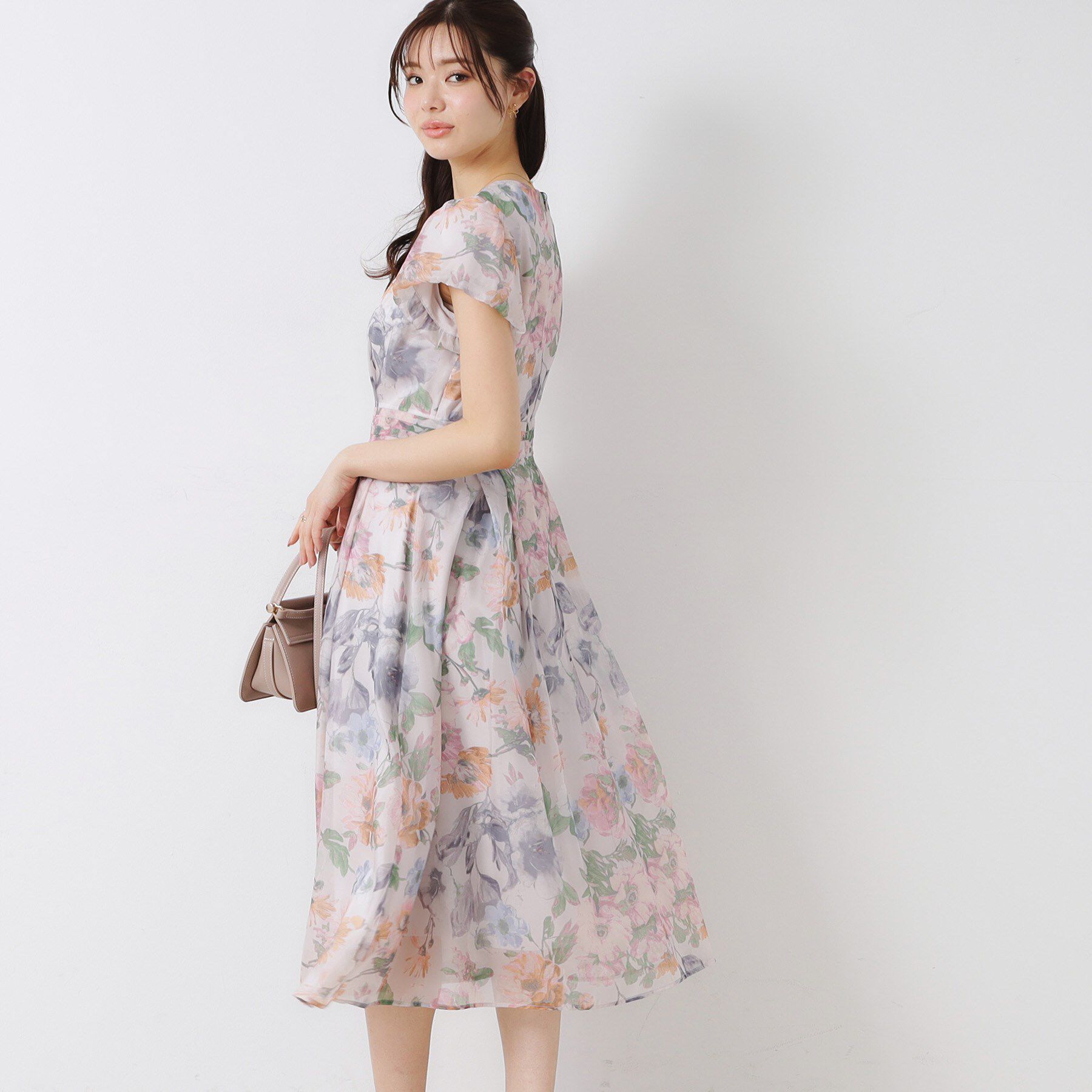 Couture broach「【花柄・一枚で着映える・細見え】Summerオーガンフルールワンピース」|ワンピース|