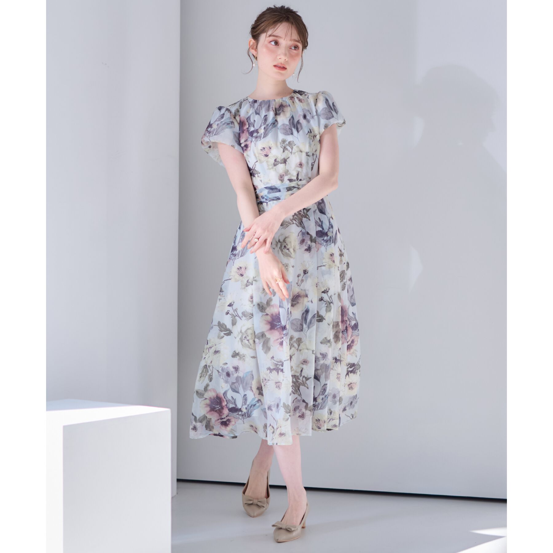 Couture broach「【花柄・一枚で着映える・細見え】Summerオーガンフルールワンピース」|ワンピース|