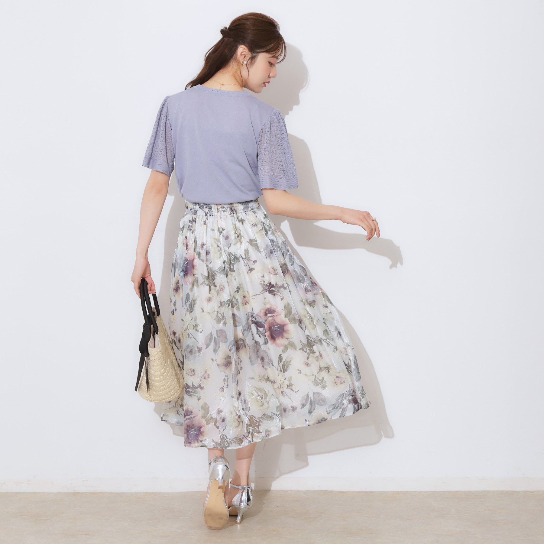 Couture broach「【手洗い可能・UV・アンチピリング・接触冷感・二の腕カバー】透かし袖ニットトップス」|ニット・セーター|