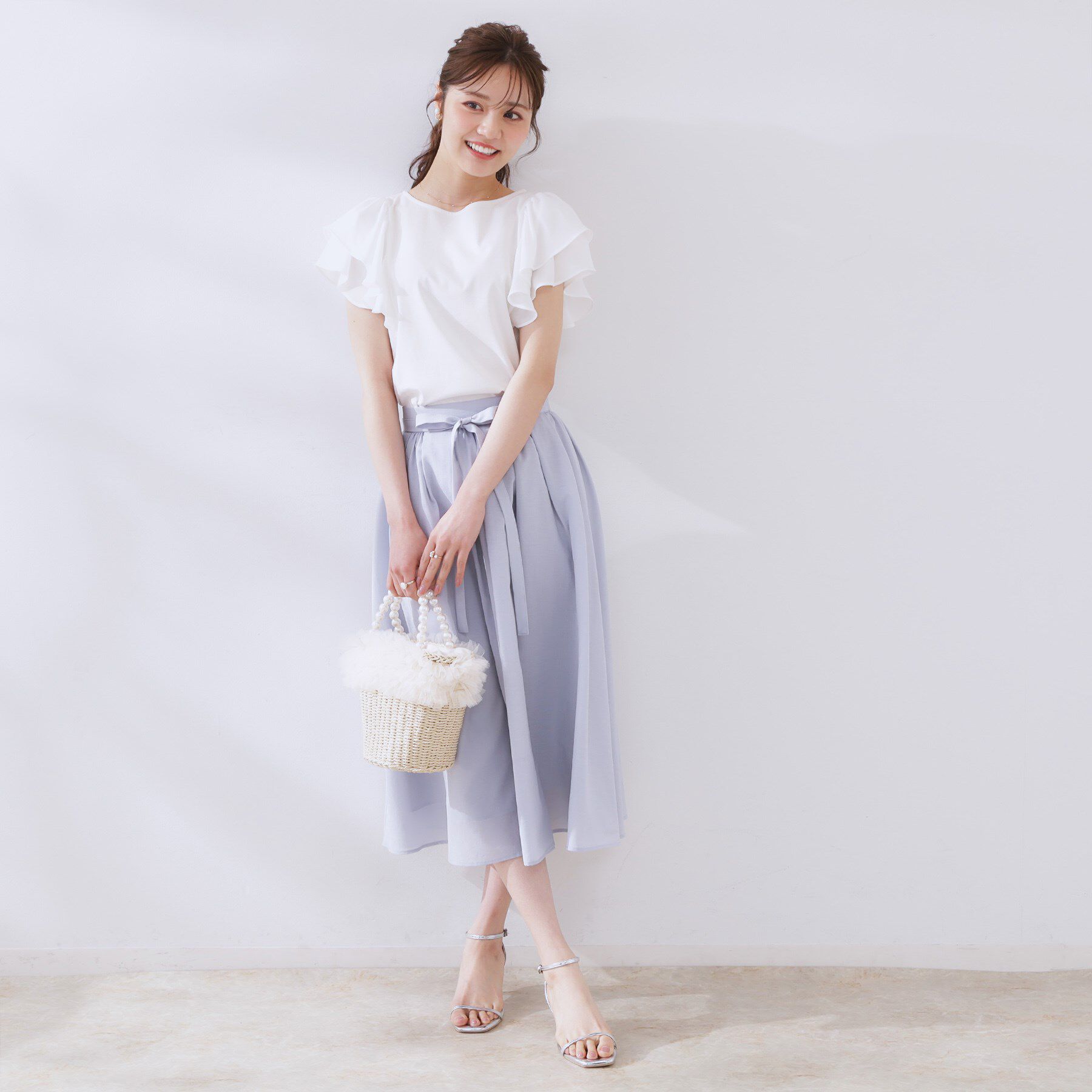 Couture broach「【接触冷感・UVカット・二の腕カバー】ラッフルフレアスリーブ」|Tシャツ・カットソー|