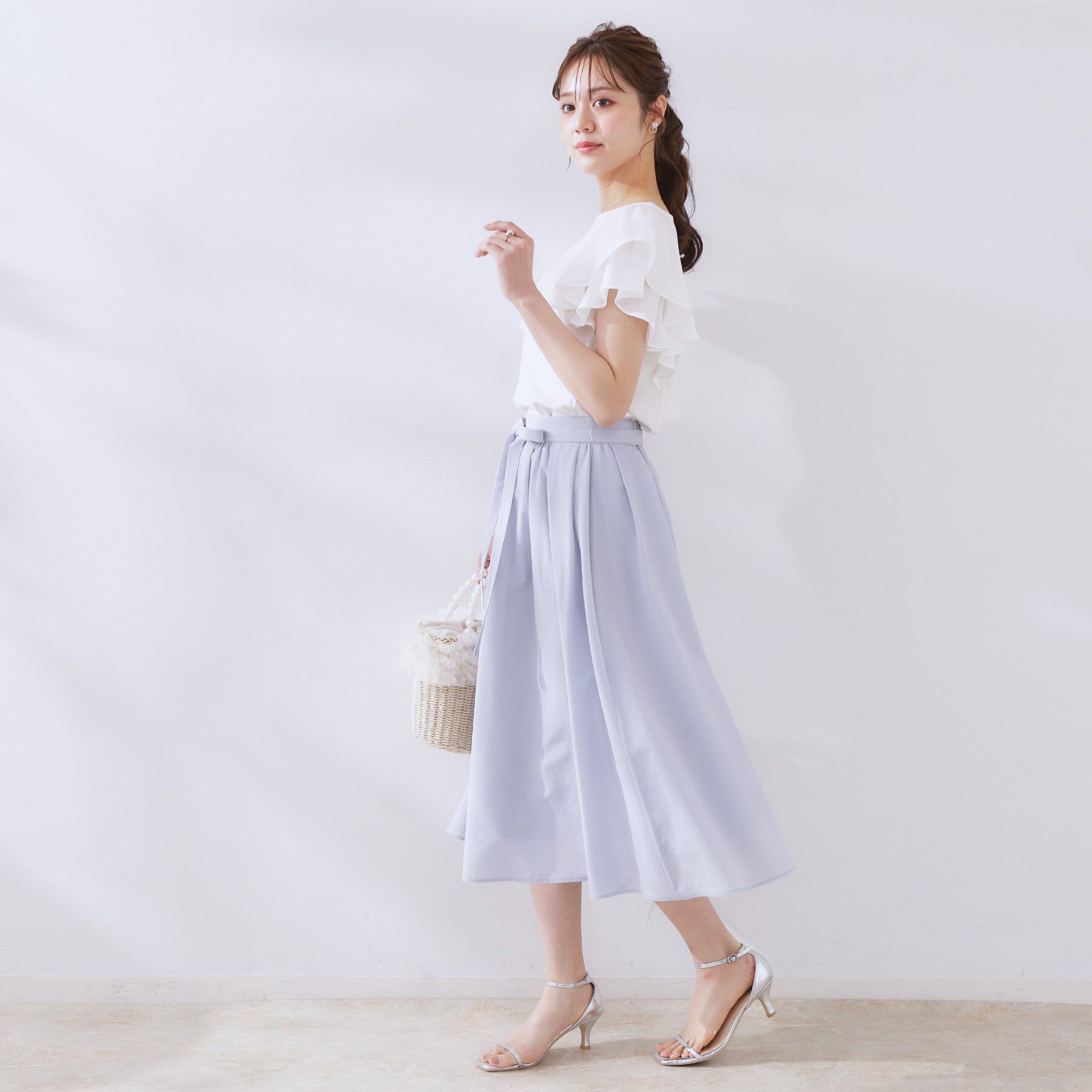 Couture broach「【接触冷感・UVカット・二の腕カバー】ラッフルフレアスリーブ」|Tシャツ・カットソー|