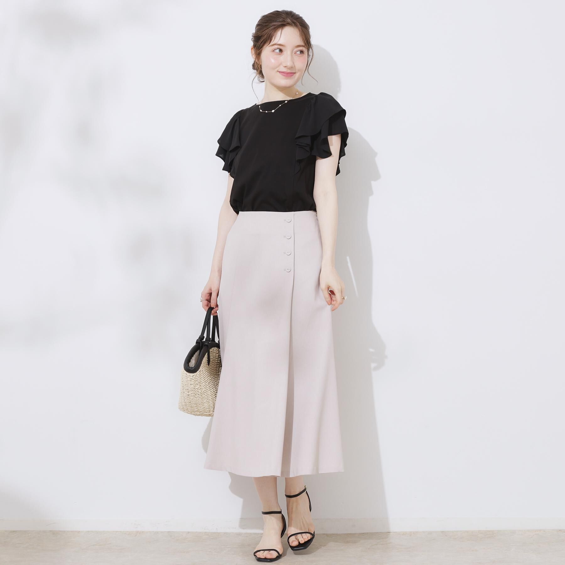 Couture broach「【接触冷感・UVカット・二の腕カバー】ラッフルフレアスリーブ」|Tシャツ・カットソー|