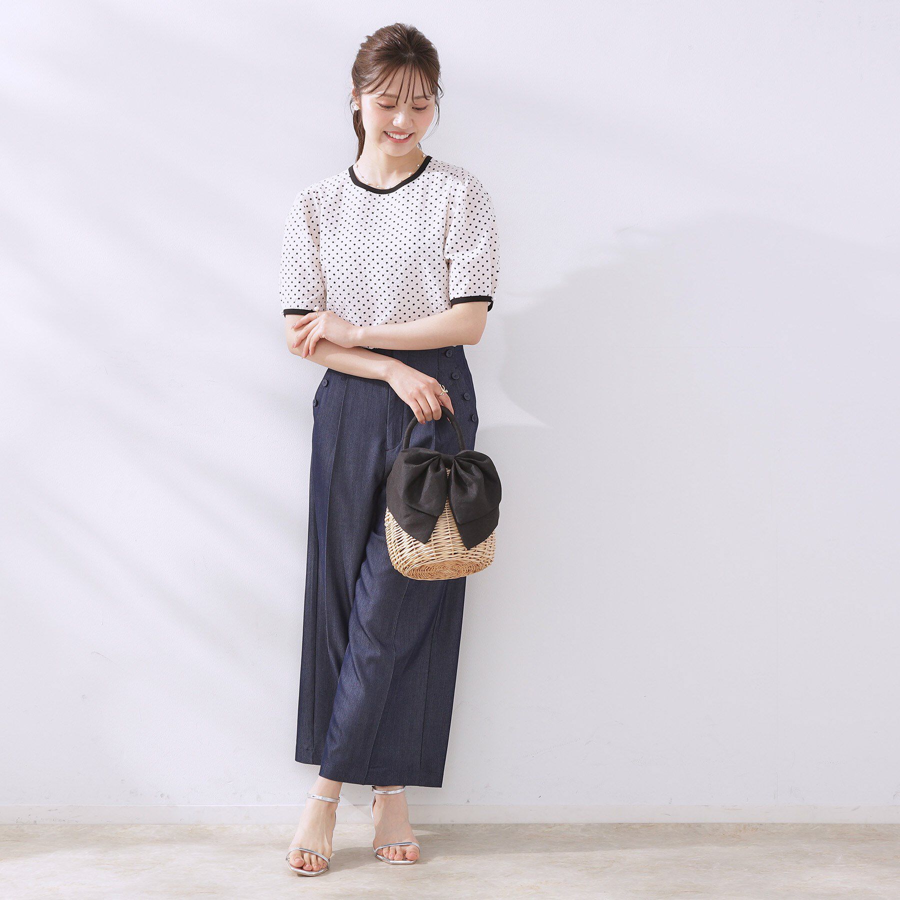 Couture broach「BIGリボンラタンバッグ」|ハンドバッグ|