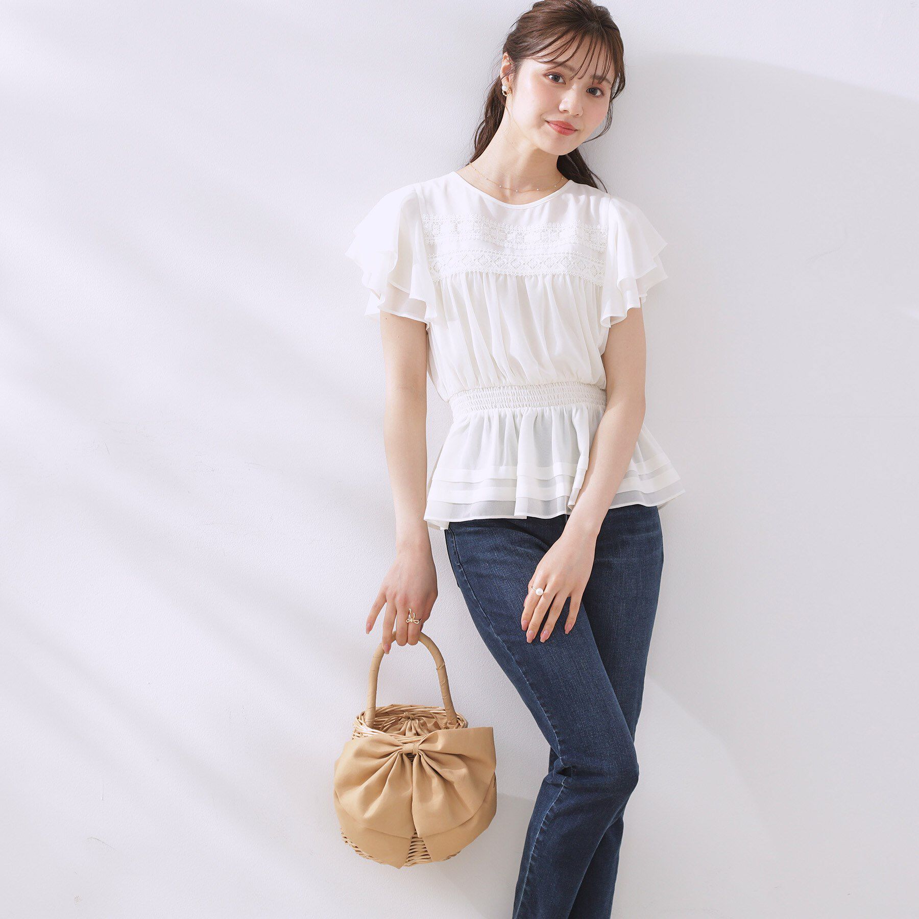 Couture broach「BIGリボンラタンバッグ」|ハンドバッグ|