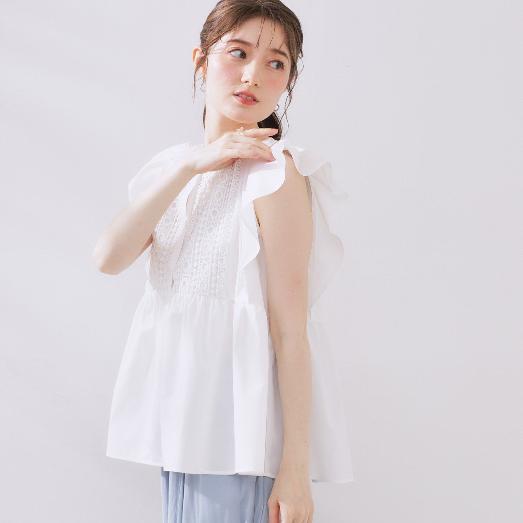 Couture broach「フロントレースTCブロードチュニック」|チュニック|