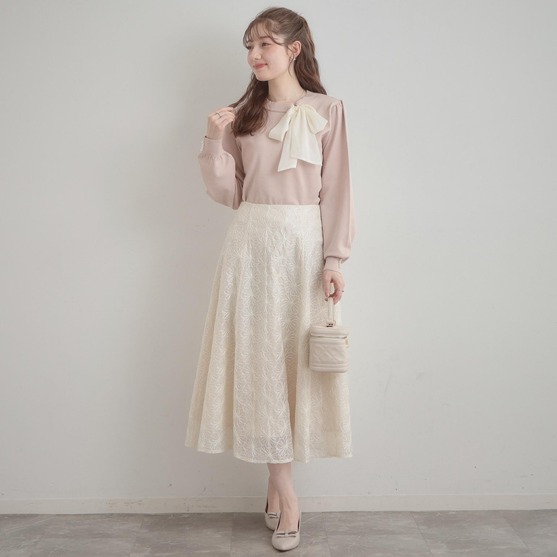 Couture broach「【洗える・着映え】オーガンジーリボンタイ ニット」|ニット・セーター|