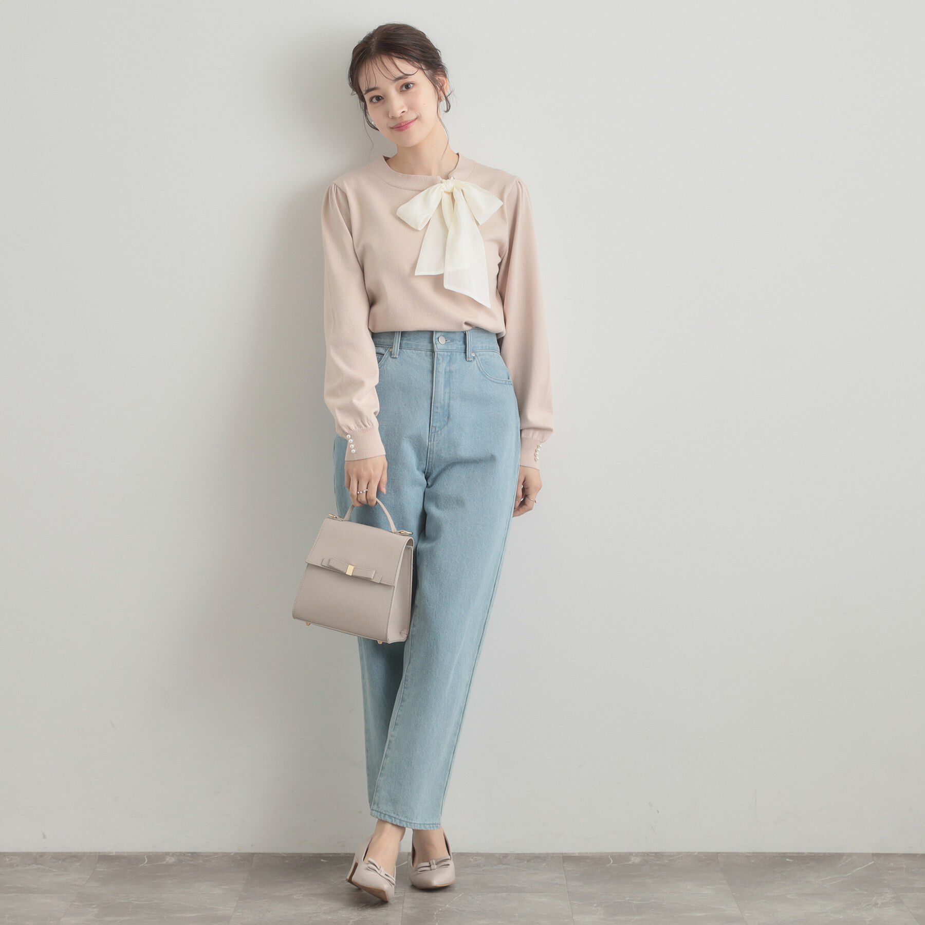 Couture broach「【洗える・着映え】オーガンジーリボンタイ ニット」|ニット・セーター|