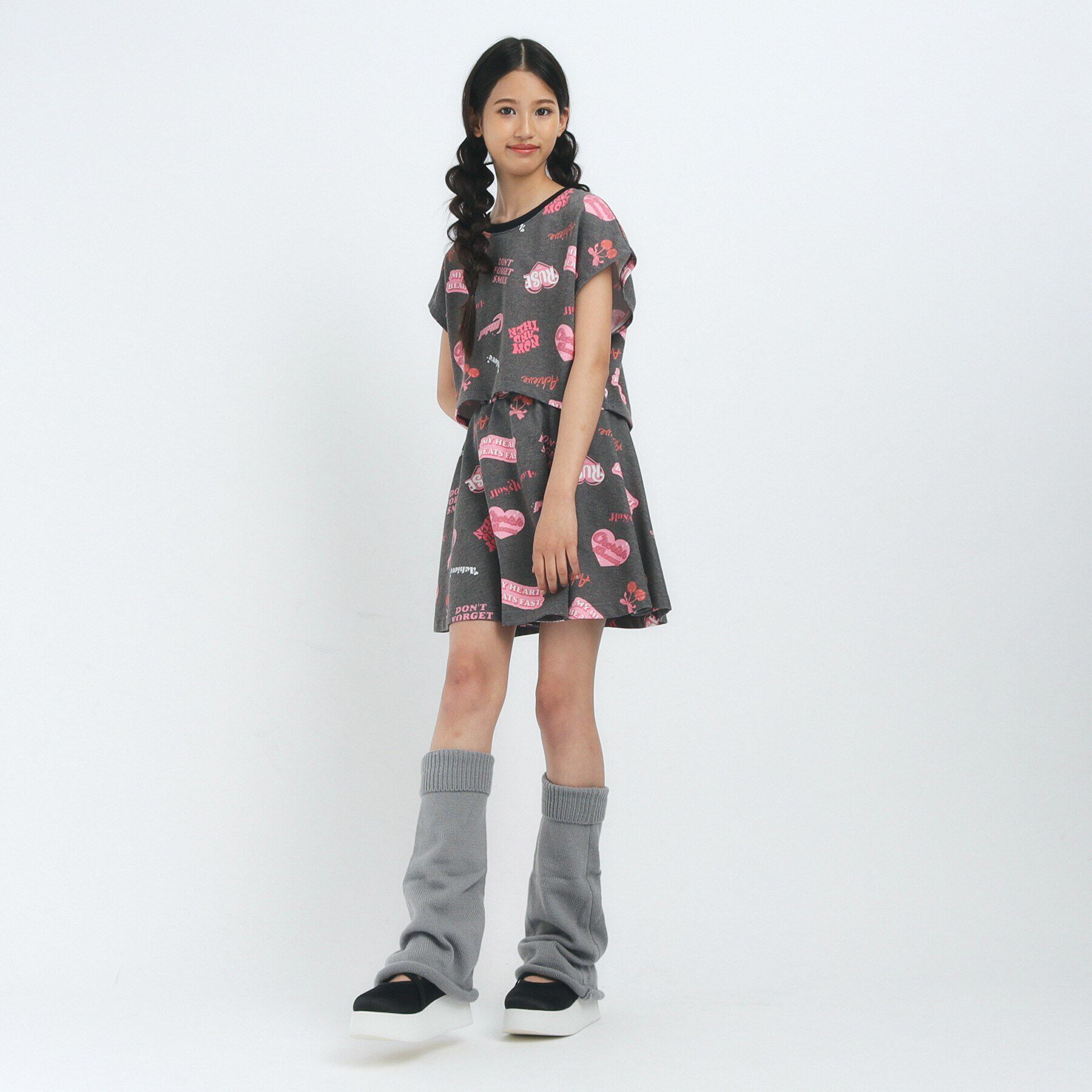 PINK-latte「【るーつくコラボ/ニコラ9月号掲載】総柄プリントフレアスカート」|スカート|