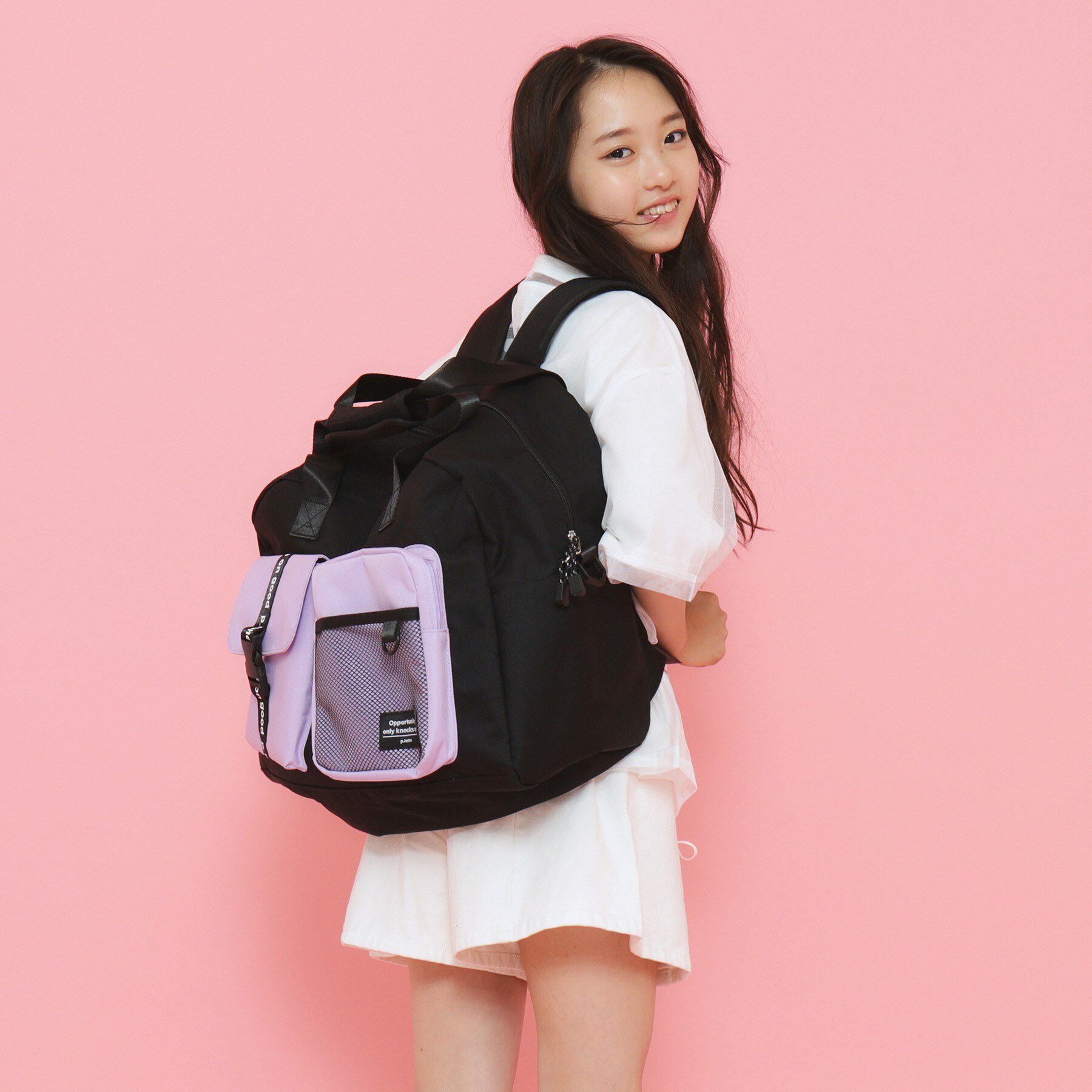 PINK-latte「【容量約47.5L】3WAYリュックボストン」|ボストンバッグ|