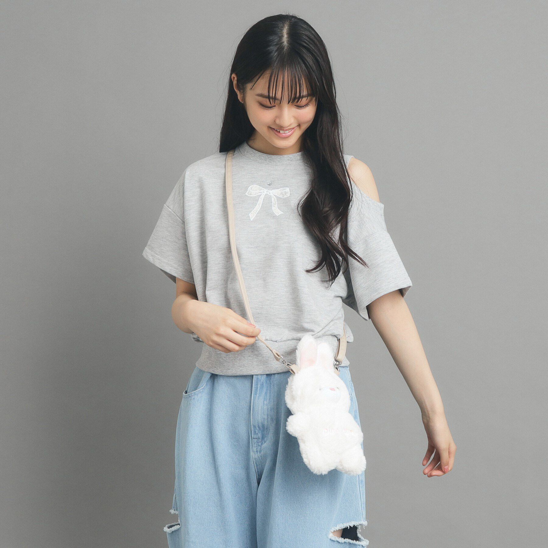 PINK-latte「うさくまぬいぐるみショルダー」|ショルダー・メッセンジャー|