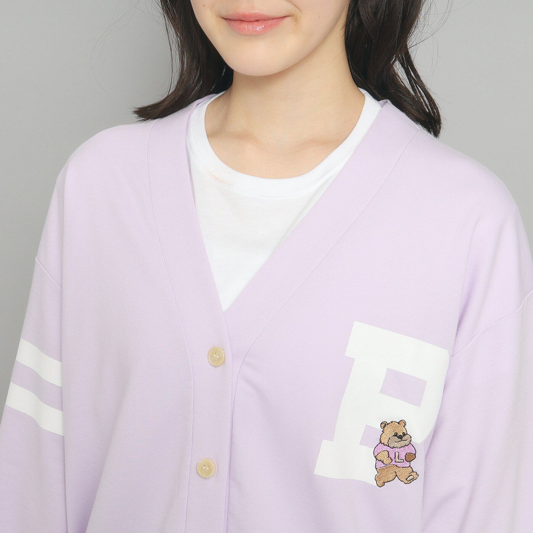 PINK-latte「【130cmあり】カレッジロゴカーディガン」|カーディガン|
