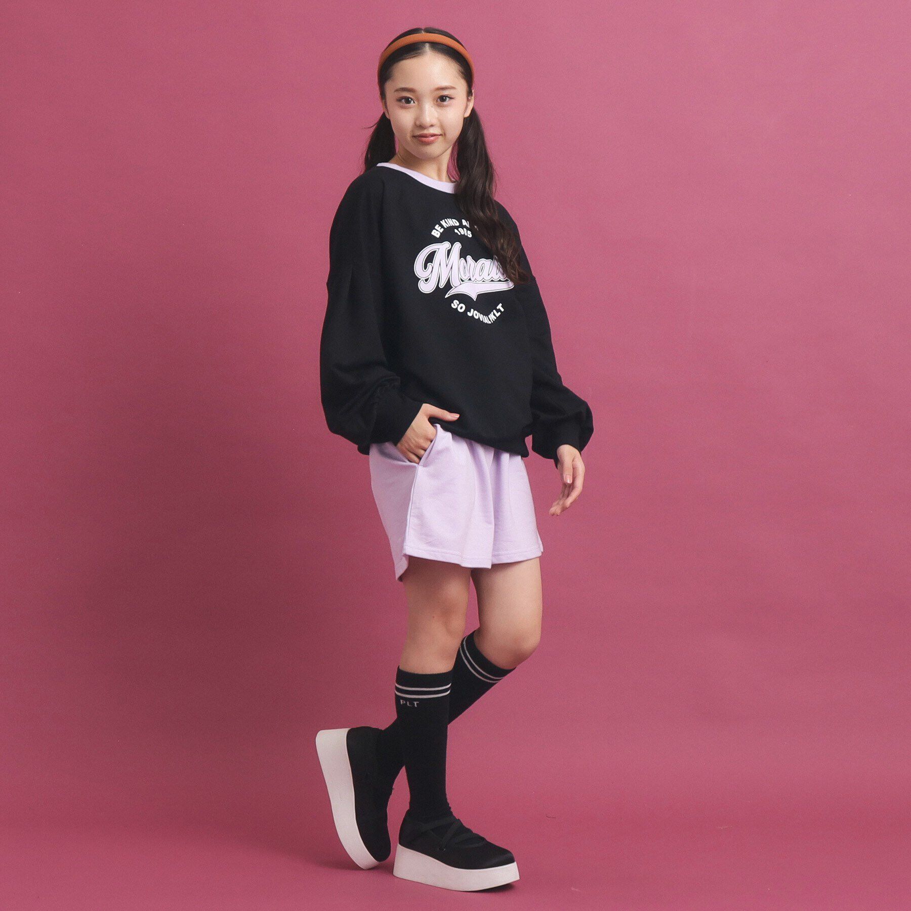 PINK-latte「【セットアップ】コットンミニ裏毛プルオーバー＆ショートパンツ」|その他|