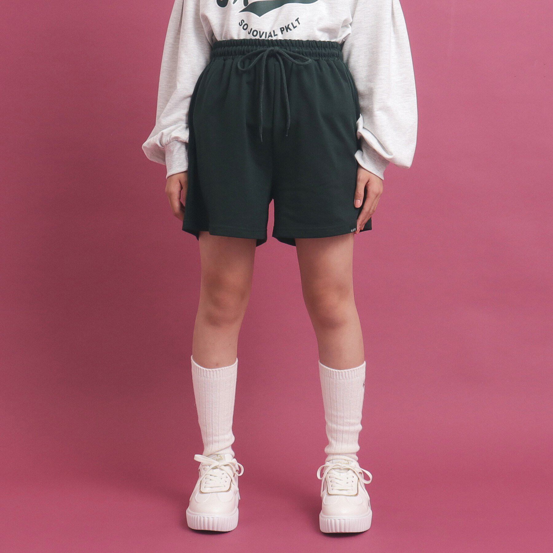 PINK-latte「【セットアップ】コットンミニ裏毛プルオーバー＆ショートパンツ」|その他|