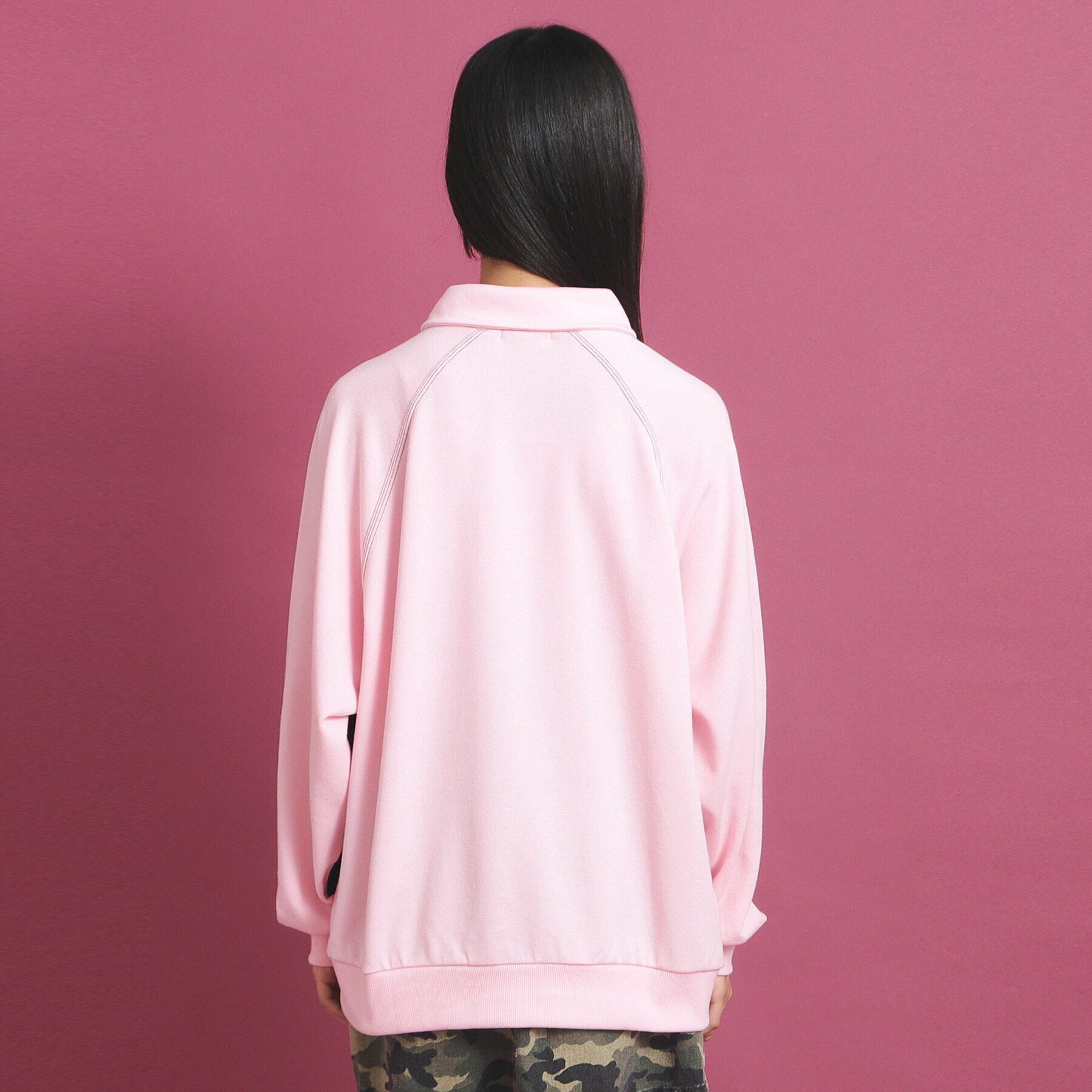 PINK-latte「ビックシルエット ハーフジップ」|Tシャツ・カットソー|
