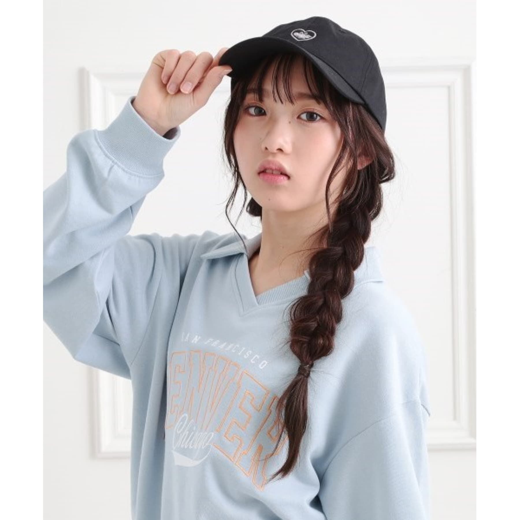 PINK-latte「ワンポイントキャップ」|キャップ・キャスケット|ブラック(019)