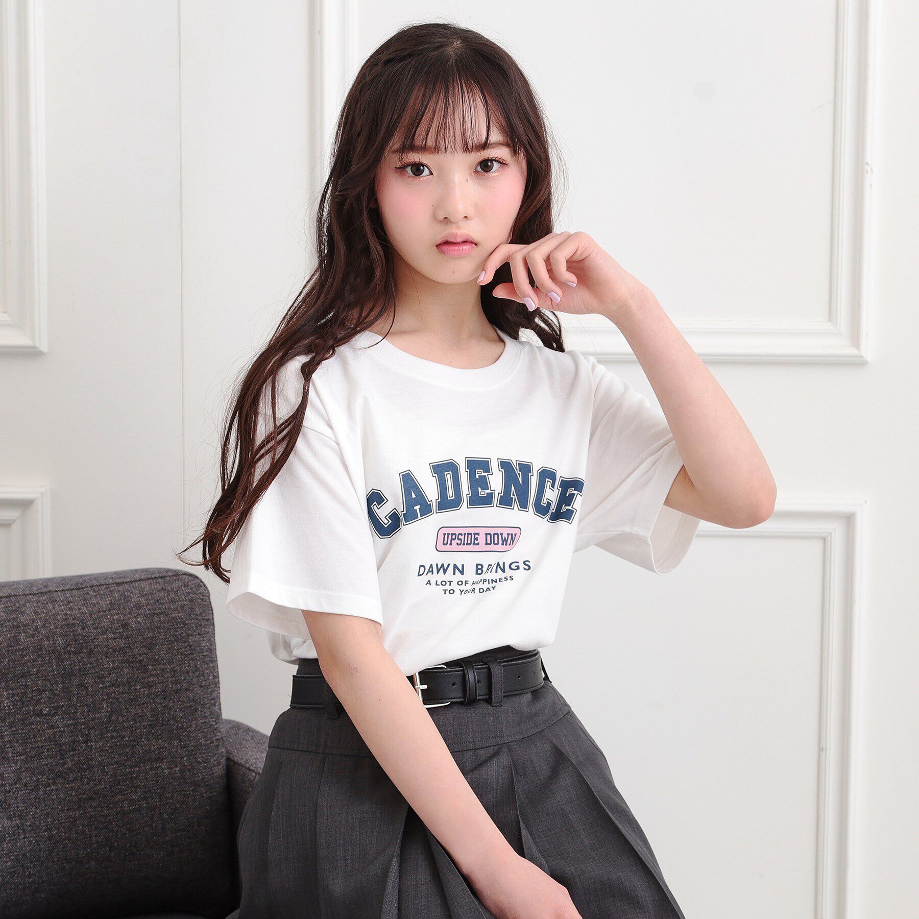 PINK-latte「カレッジプリントTシャツ」|Tシャツ・カットソー|オフホワイト(003