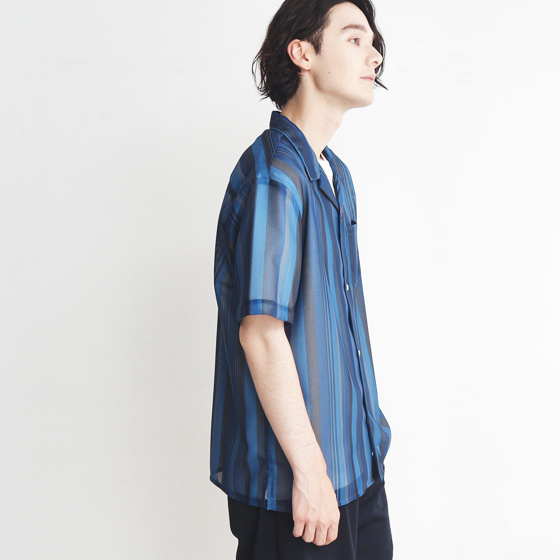 THE SHOP TK「【通気性◎/軽量】カラミシアーシャツ ストライプ／プレーン」|シャツ・ブラウス|