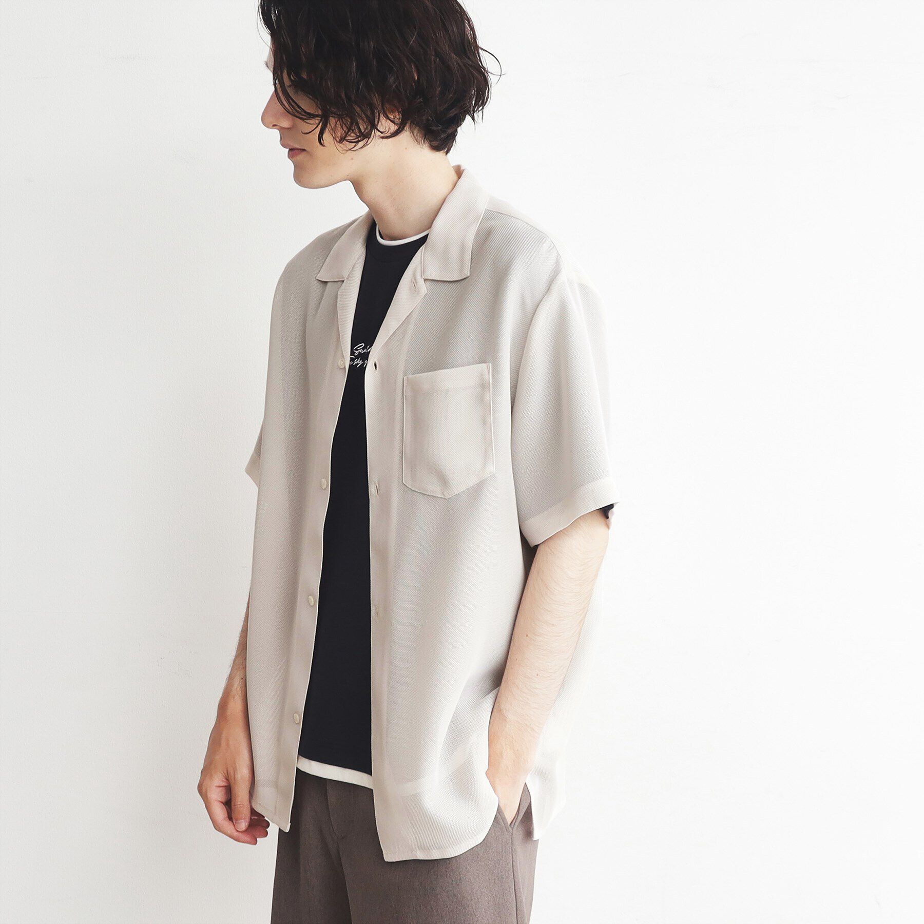 THE SHOP TK「【通気性◎/軽量】カラミシアーシャツ ストライプ／プレーン」|シャツ・ブラウス|